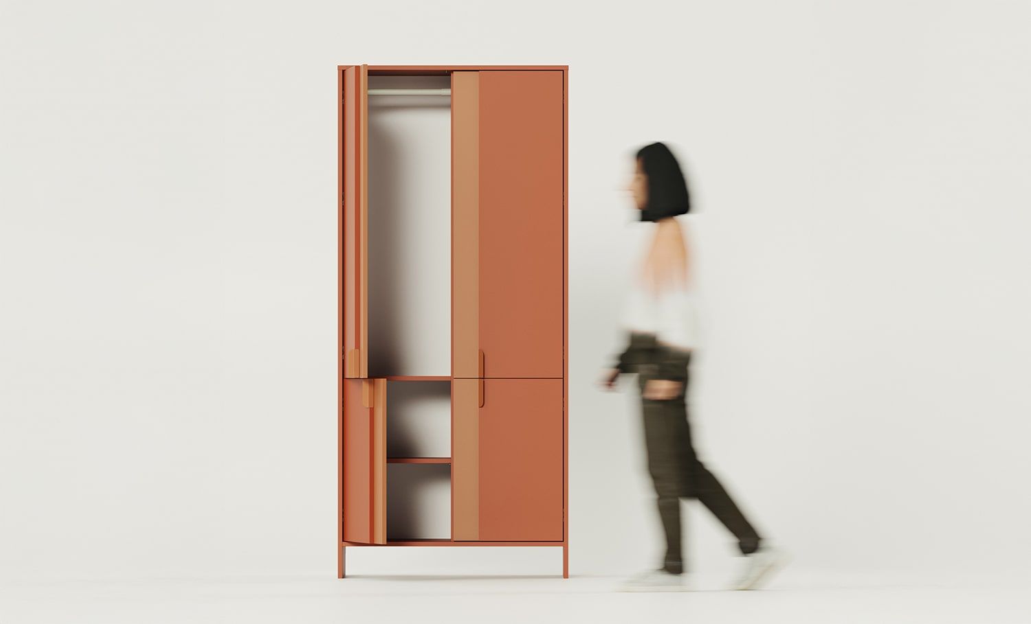 LAYERS tiefer Kleiderschrank mit Stange LAY69
Farbe: Feuriges Terracotta
Farbe der Front: Feuer-Terracotta
Griff: Griff LAYERS 110 Feuer-Terracotta