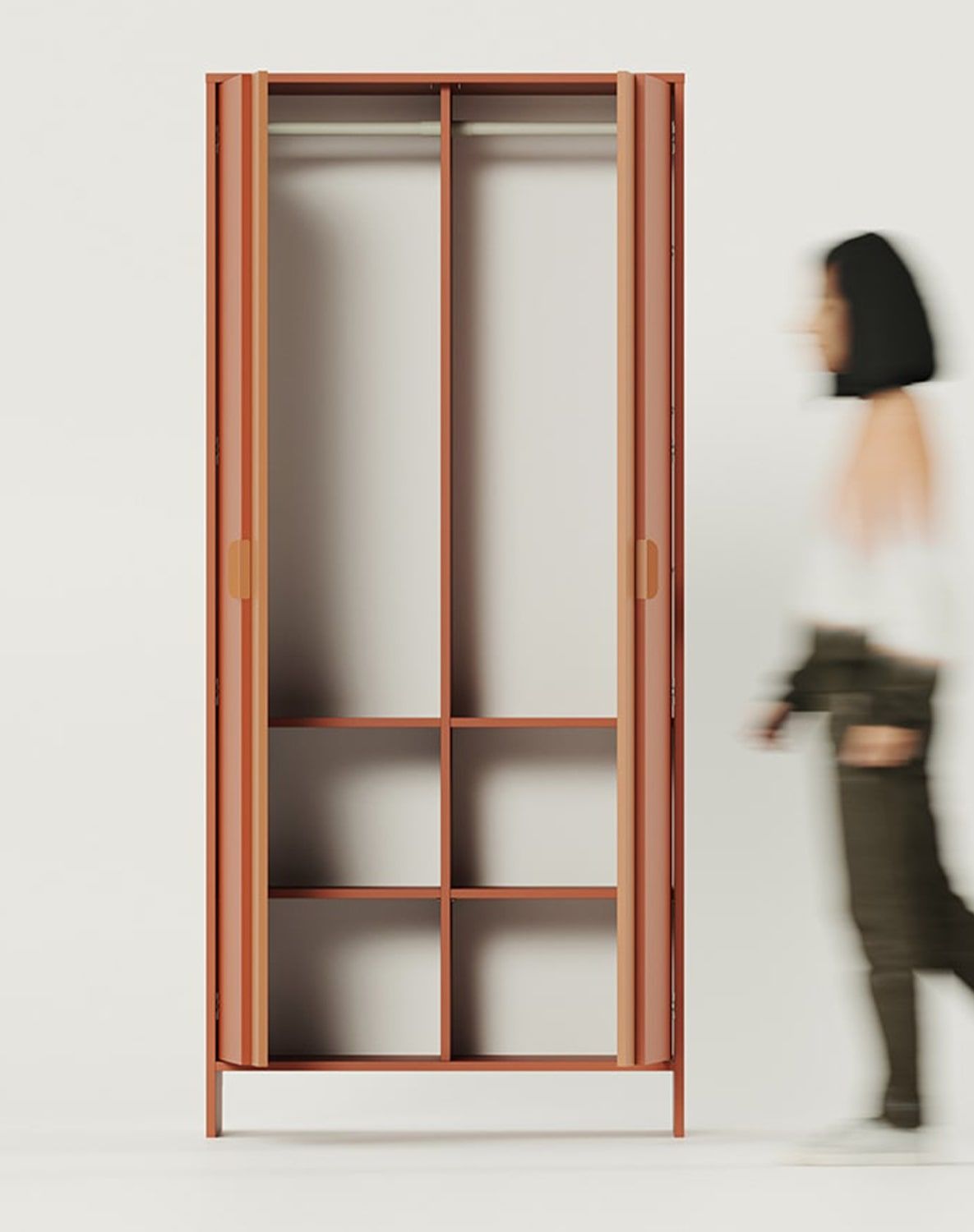 Tiefer Schrank mit zwei Kleiderstangen LAYERS LAY70