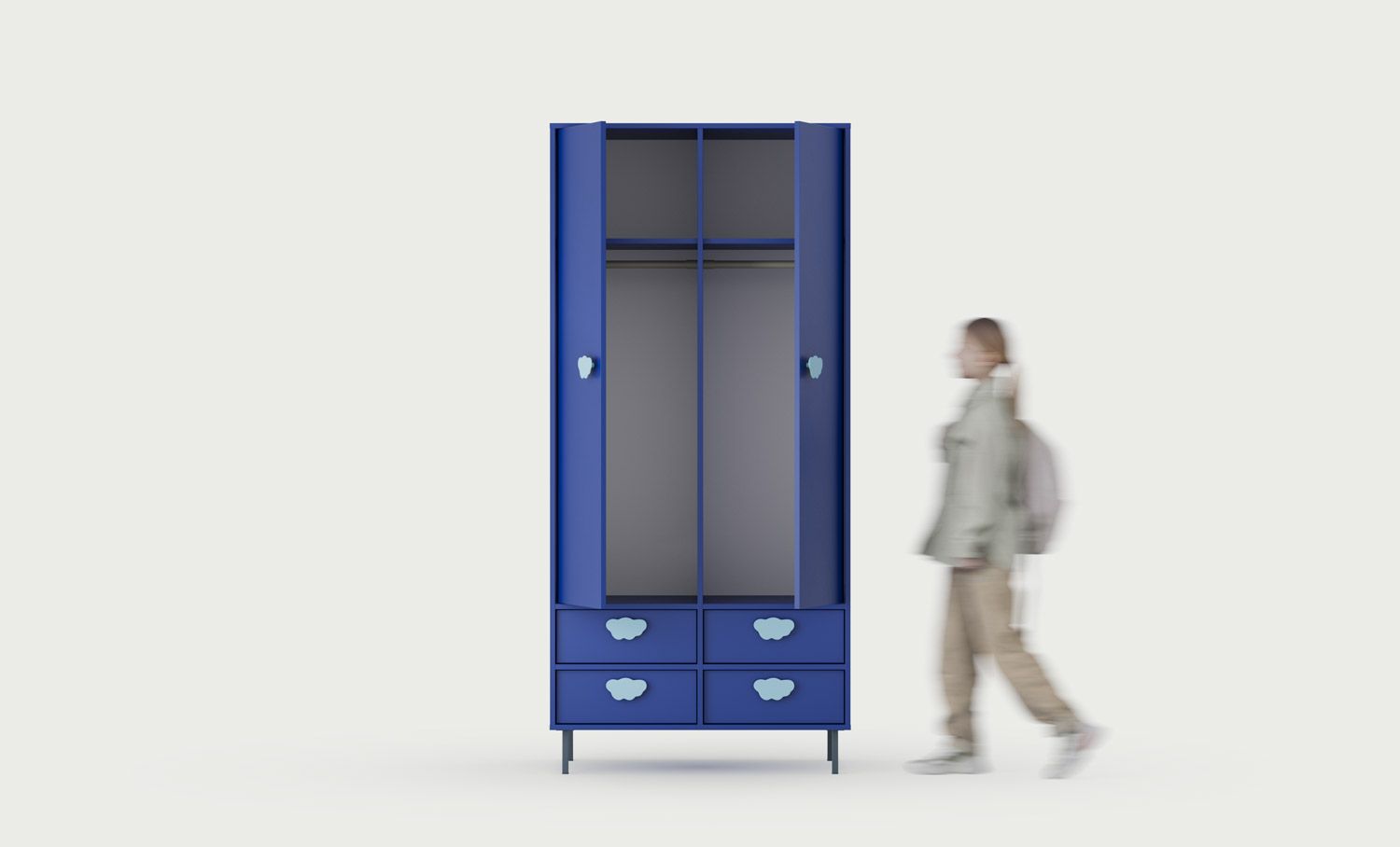 SIGI KIDS Kleiderschrank mit zwei Stangen SZS10K