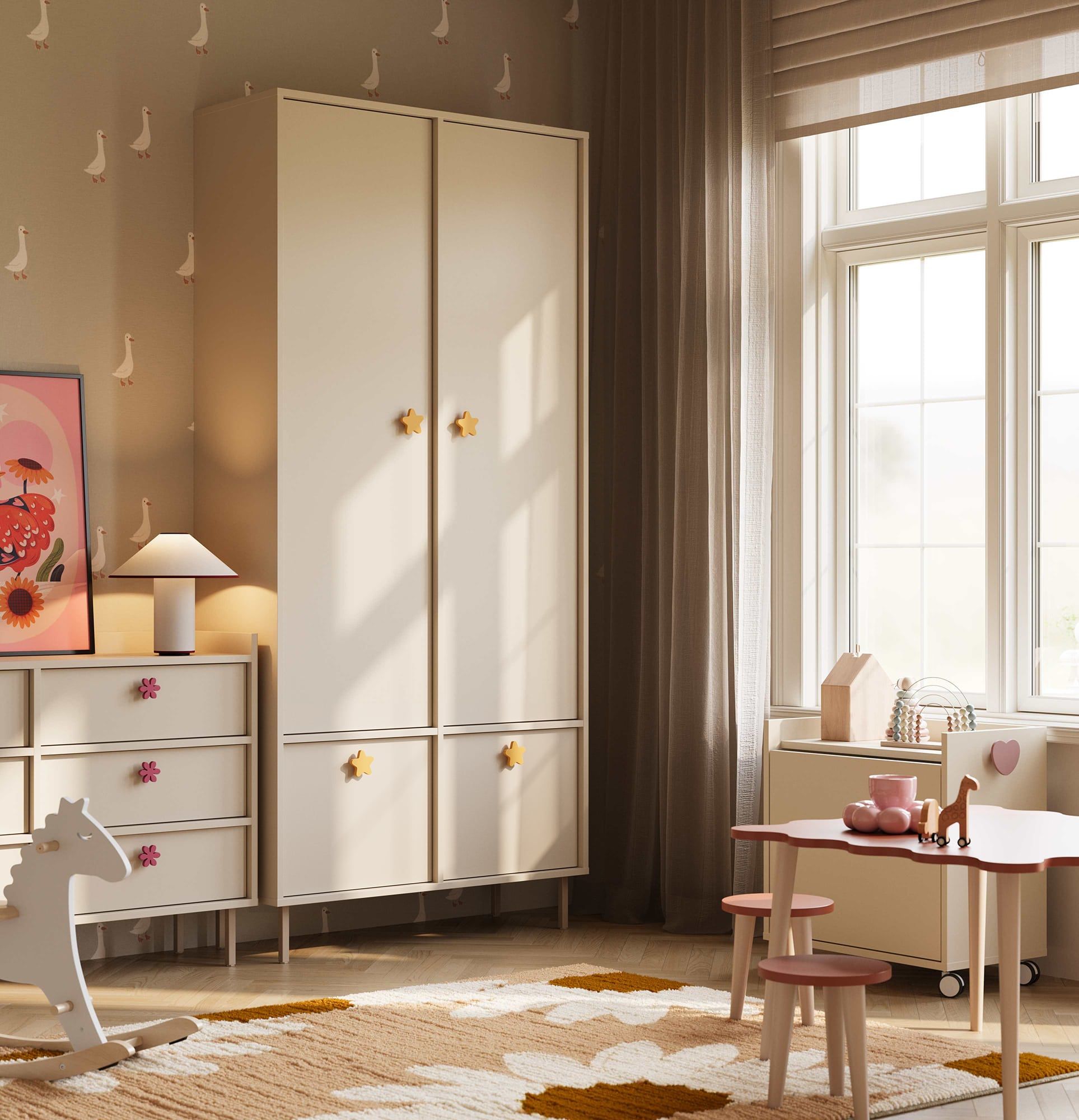 SIGI KIDS Kleiderschrank mit zwei Stangen SZS9K 