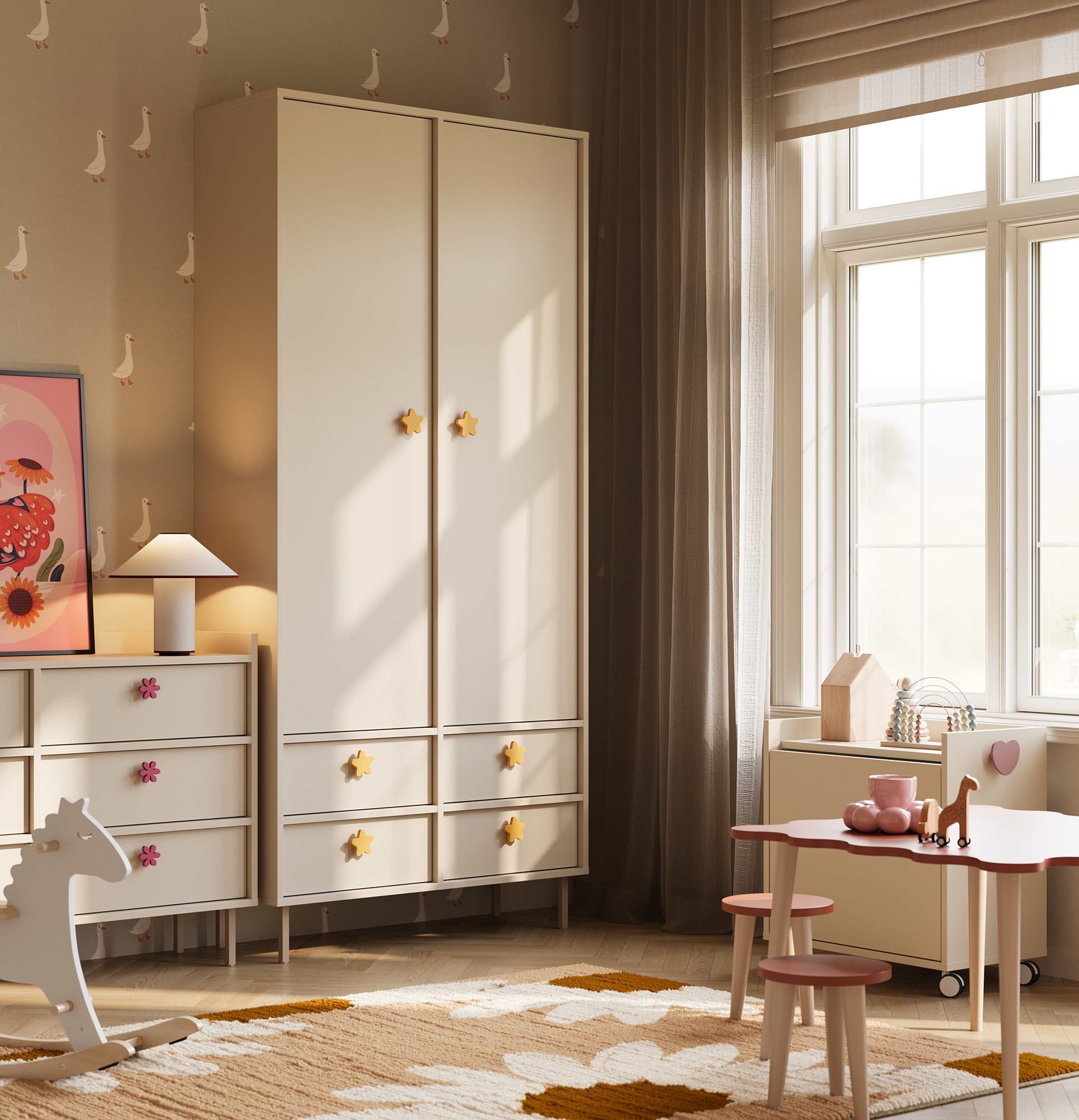 SIGI KIDS tiefer Kleiderschrank mit Stange SZS8K