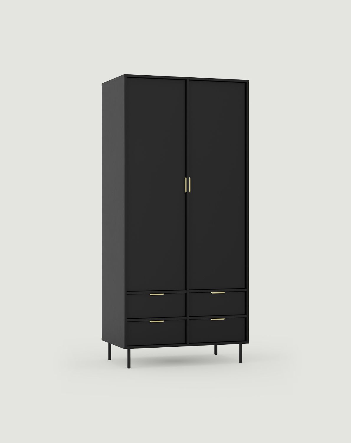 SIGI Tiefgarderobe mit Stange SZS8
Farbe: Schwarz Onyx
Bein: Schwarz
Griff: LING Gold