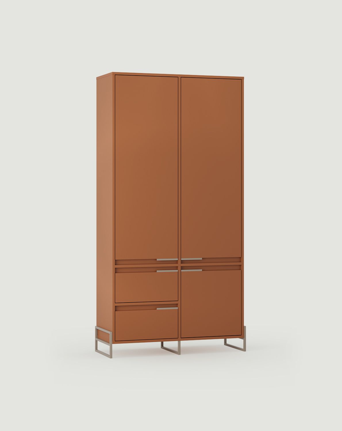 INEA ISZ1S Kleiderschrank
Farbe: Sahara Deep
Farbe der Beine und Griffe: Stahl Inea Cappuccino