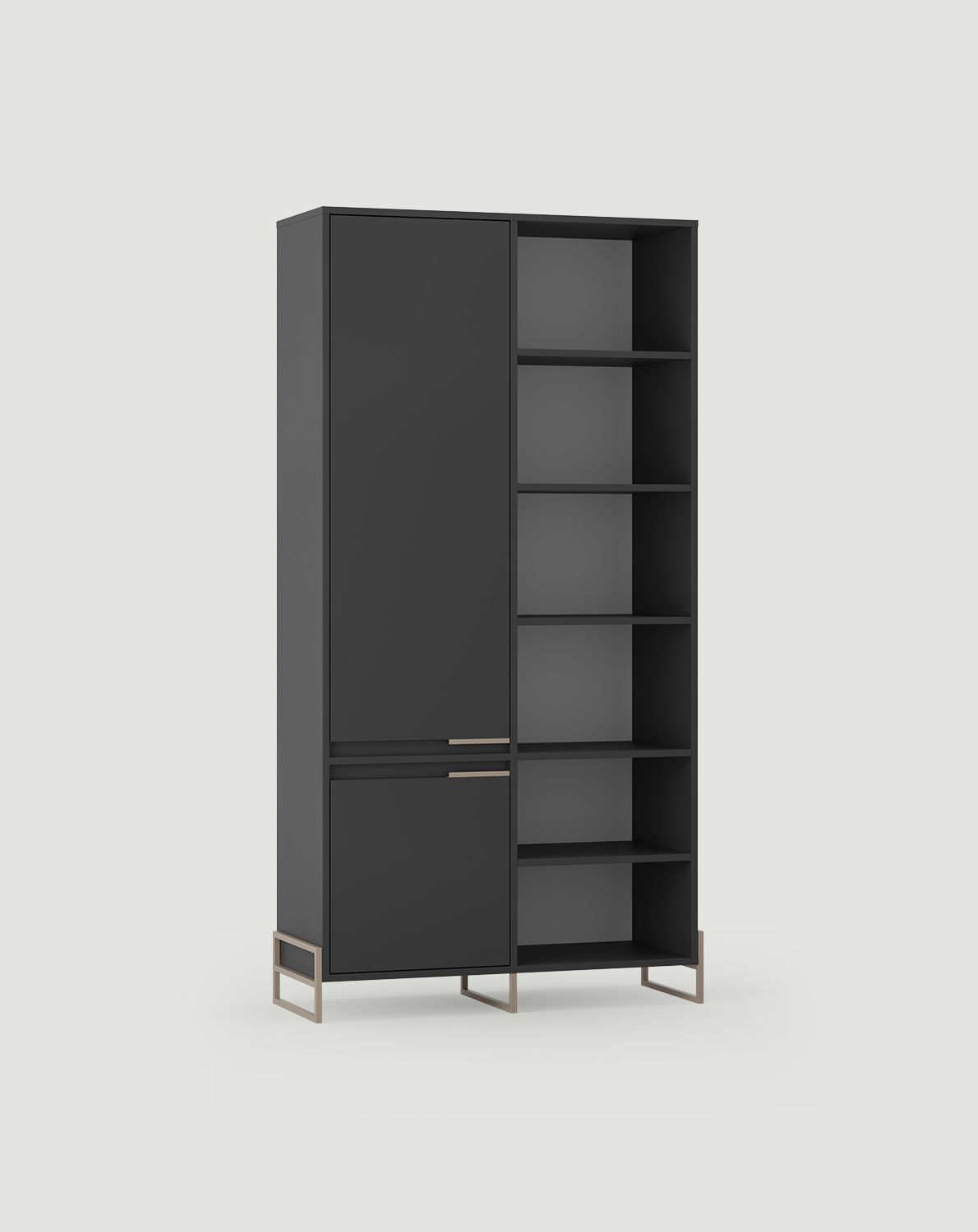 INEA ISZ3 Kleiderschrank
Farbe: Deep Basalt
Farbe der Beine und Griffe: Stahl Inea Cappuccino