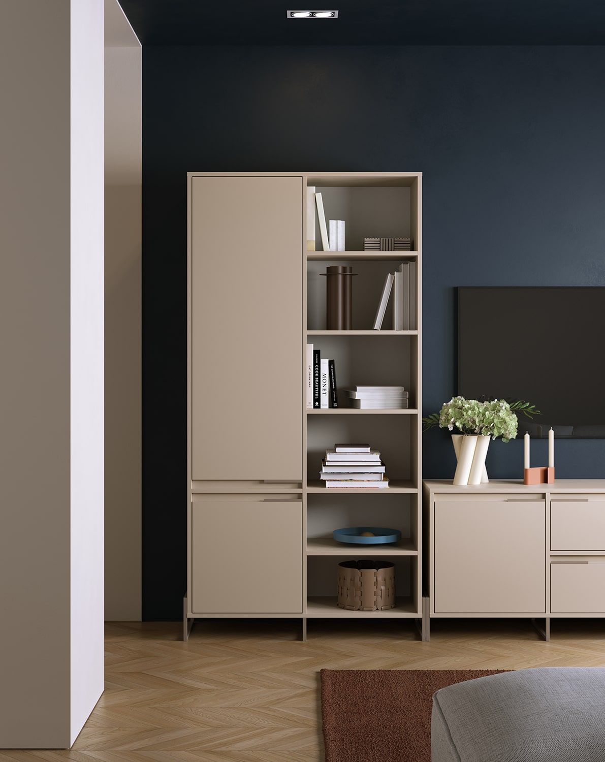 INEA ISZ3 Kleiderschrank
Farbe: Champagner Beige
Farbe der Beine und Griffe: Stahl Inea Cappuccino