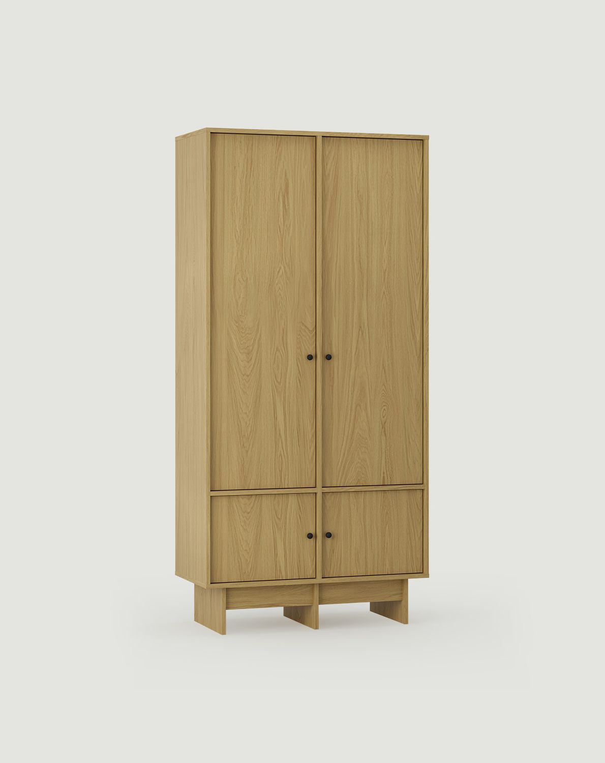 KABE SZK02 Kleiderschrank im JAPANI-Stil
Farbe: Eiche natur furniert
Griff: Kugelgriff Schwarz KD
