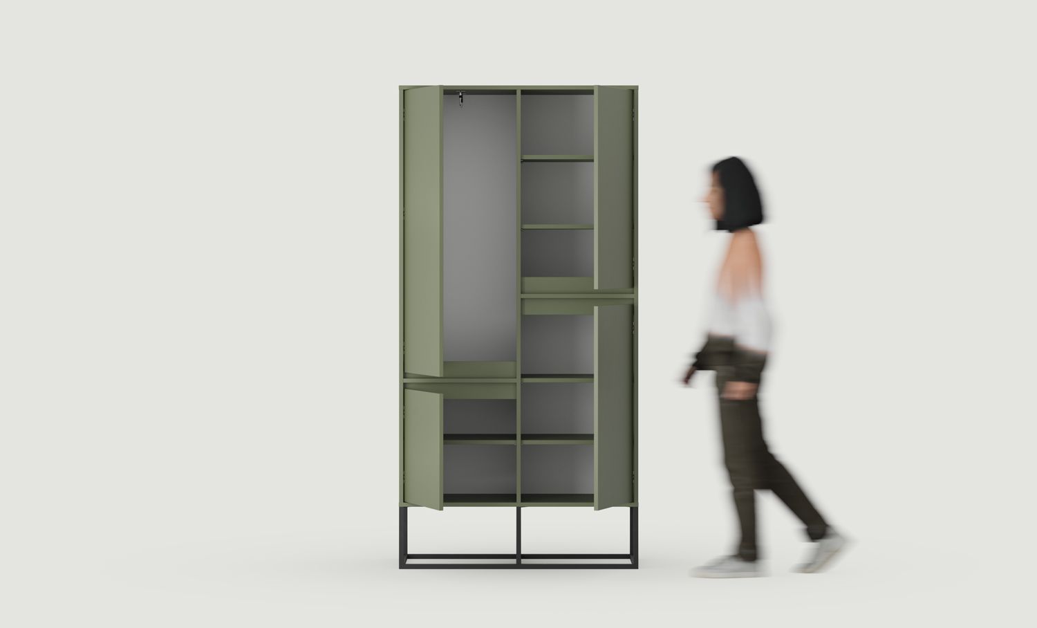 Garderobe ODIS SZO2
Farbe: Zypressengrün
Farbe der Beine: Stahl ODIS Schwarz
                            