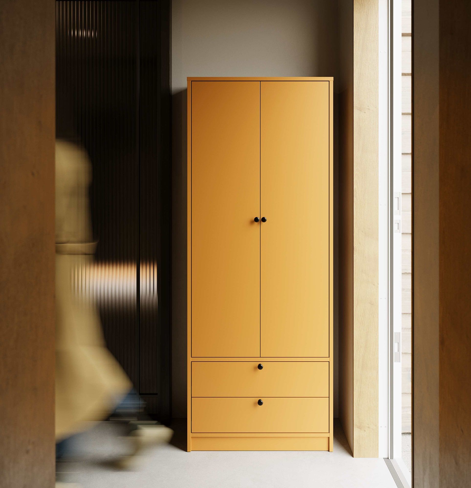 Garderobe S01
Farbe: Senf Vintage
Griff: FREJA-Knauf Schwarz GFCZ