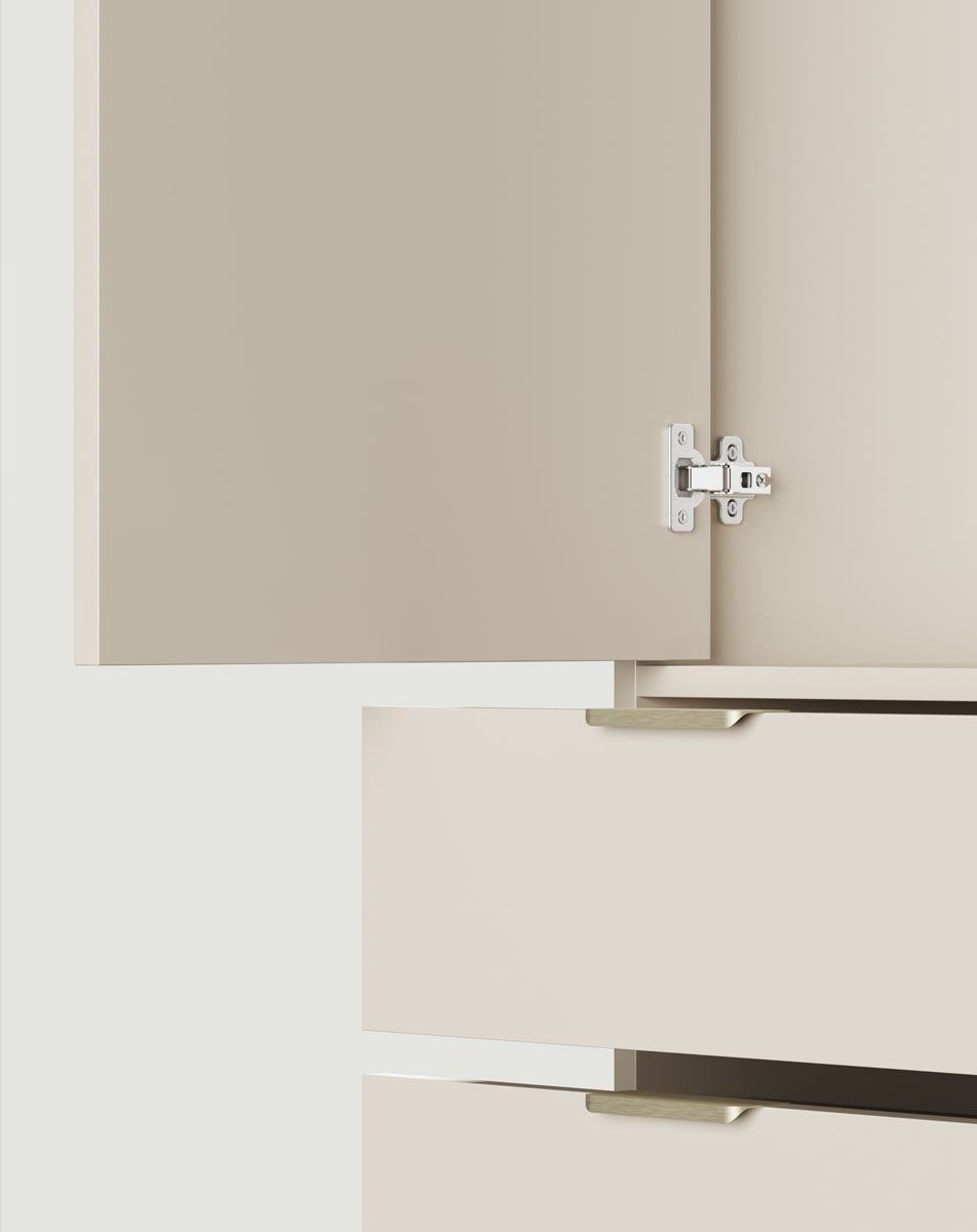SIGI asymmetrische Garderobe SZSA2
Farbe: Champagner Beige
Griff: LING Gold