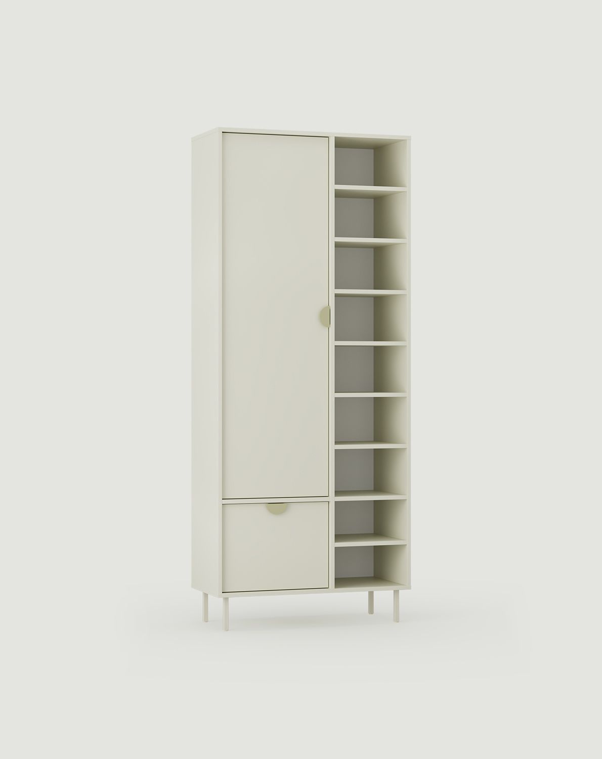 SIGI asymmetrische Garderobe SZSA3
Farbe: Milky Way
Bein: Milky Way
Griff: LING Gold