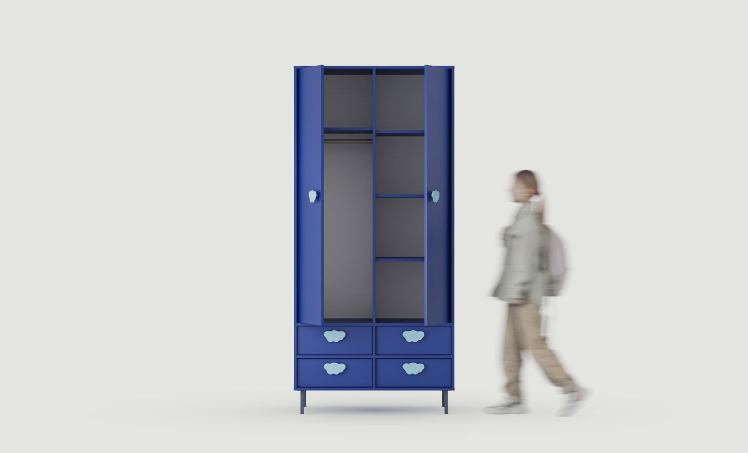 SIGI KIDS tiefer Kleiderschrank mit Stange SZS8K
