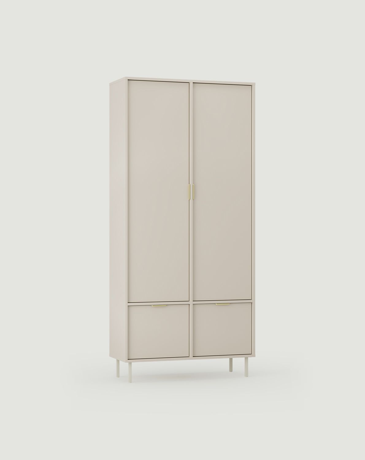 Garderobe SIGI SZS3
Farbe: Wrapping Cashmere
Bein: Milky Way
Griff: LING Gold