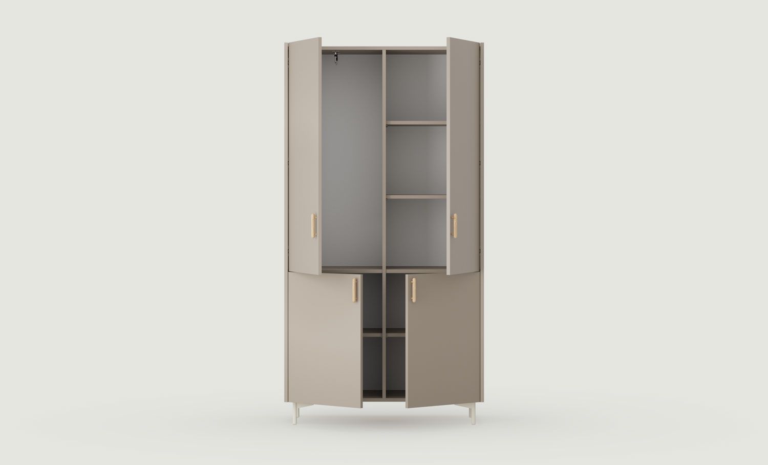 SKRA SKR47 Kleiderschrank
Farbe: Ash Clay
Schaft: Milky Way
Griff: Zigarreneiche