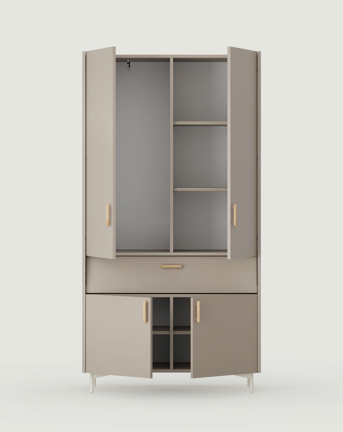 SKRA SKR52 Kleiderschrank
Farbe: Ash Clay
Bein: Milky Way
Griff: Zigarreneiche
                            
                                                        
                            