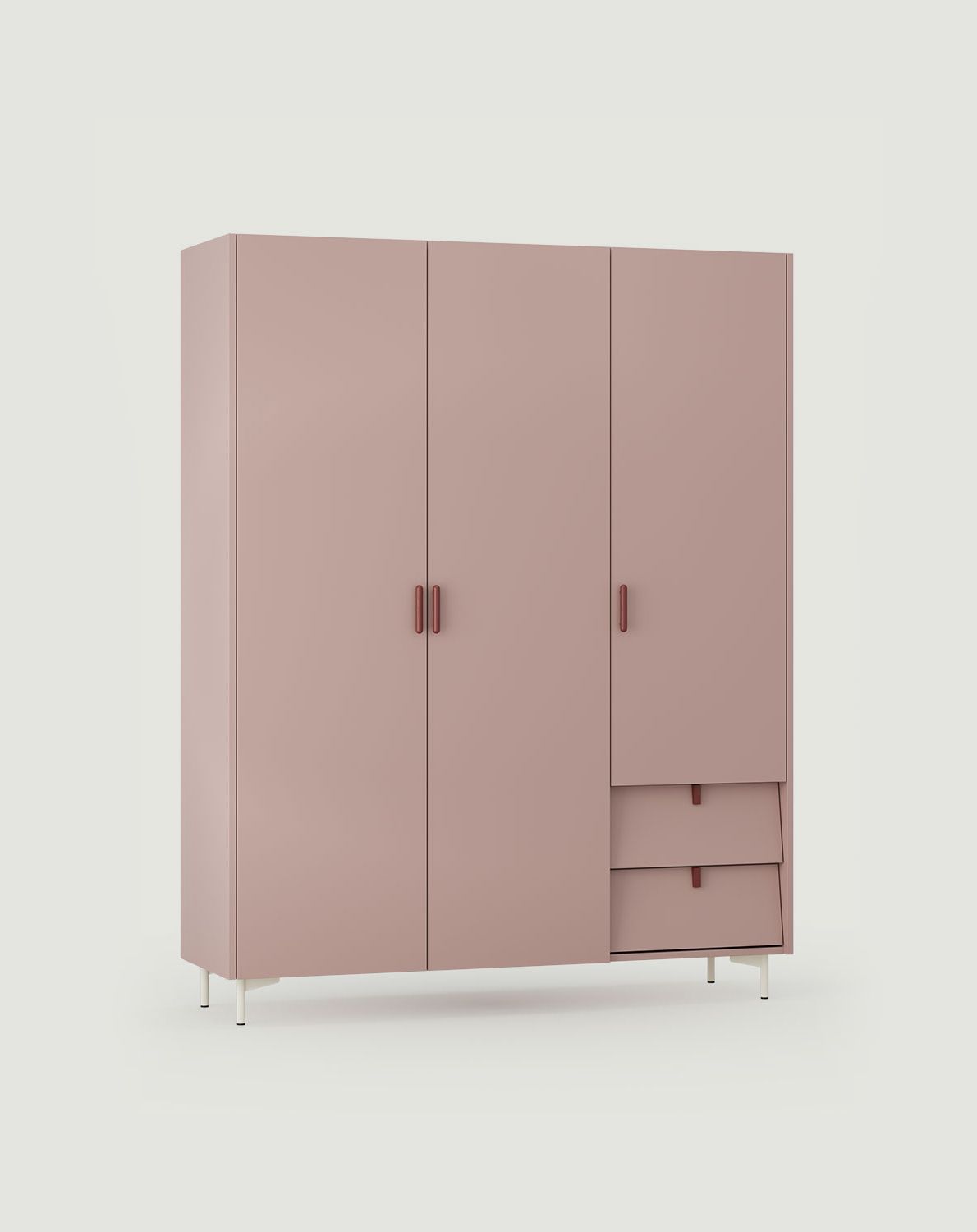 SKRA SKR56 Kleiderschrank
Farbe: Sugar Wattle
Bein: Milky Way
Griff: Cigar und Burgundy Wedge
                            
                            
