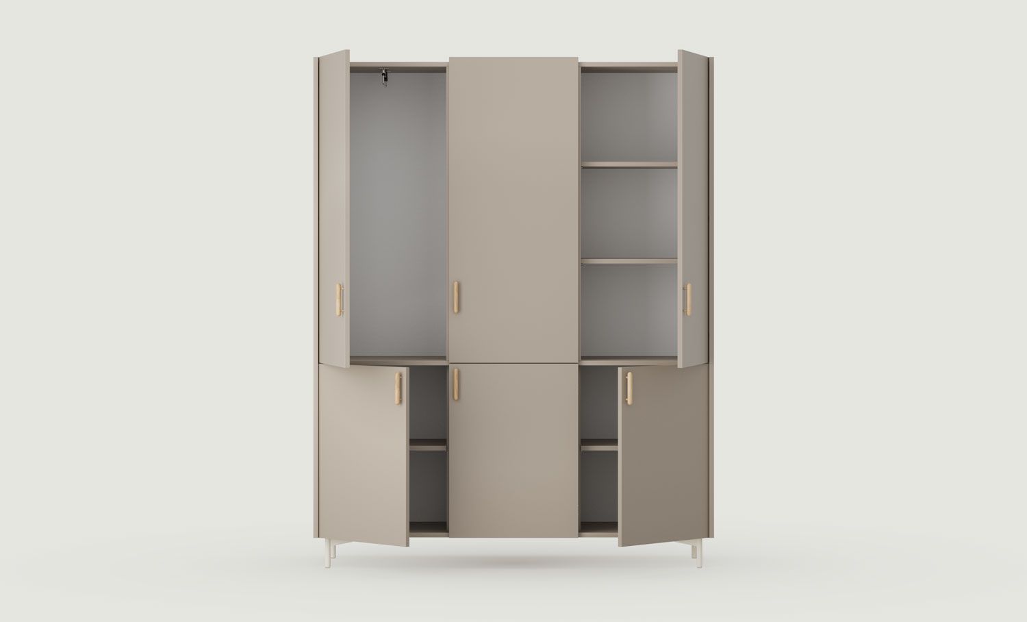 SKRA SKR61 Kleiderschrank
Farbe: Ash Clay
Schaft: Milky Way
Griff: Zigarreneiche
                            