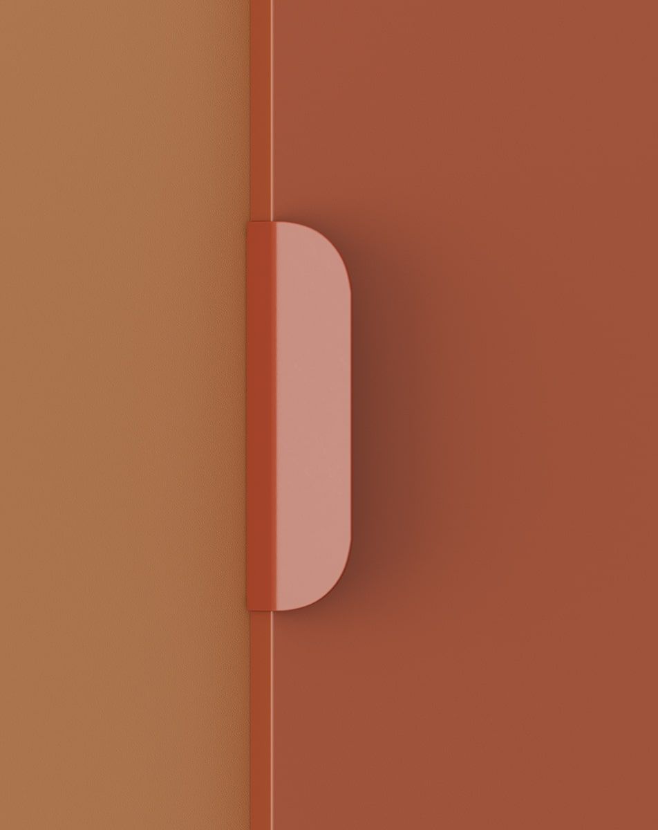 Kleiderschrank mit Einlegeböden LAYERS LAY59
Farbe: Feuriges Terrakotta
Farbe 2: Sahara Tief
Griff: Kantengriff LAYERS 110 Fire Terracotta
                            