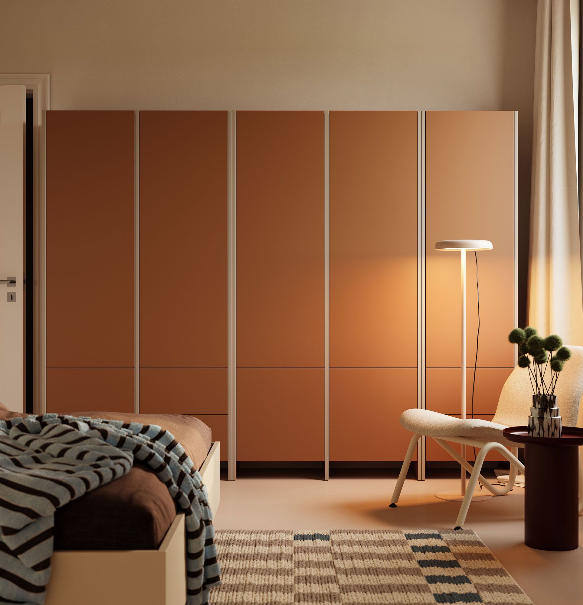 ASKA ASK18 Kleiderschrank
Farbe: Sahara Deep
Furnier: Champagner Beige