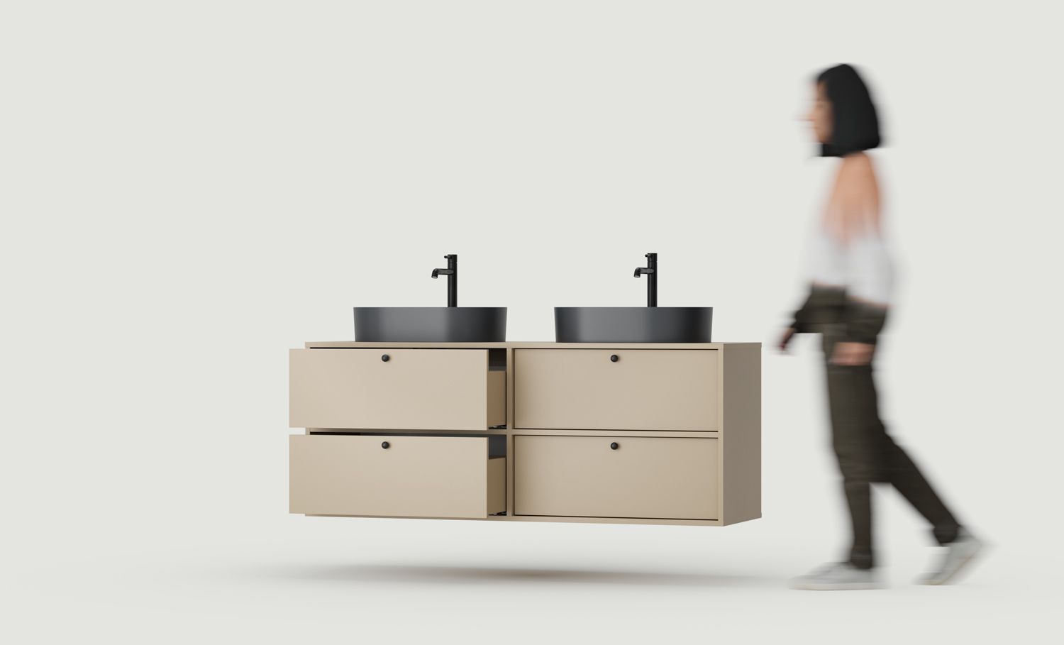 KABE-Schrank mit zwei OMNIRES-Waschtischen WK2U03 zur Wandmontage im JAPANDI-Stil
Farbe: Cappuccino
Griff: Kula Black KD
Waschbecken: OVO M+ Schwarz Lava OMNIRES
Wasserhahn: Tall Y Schwarz OMNIRES