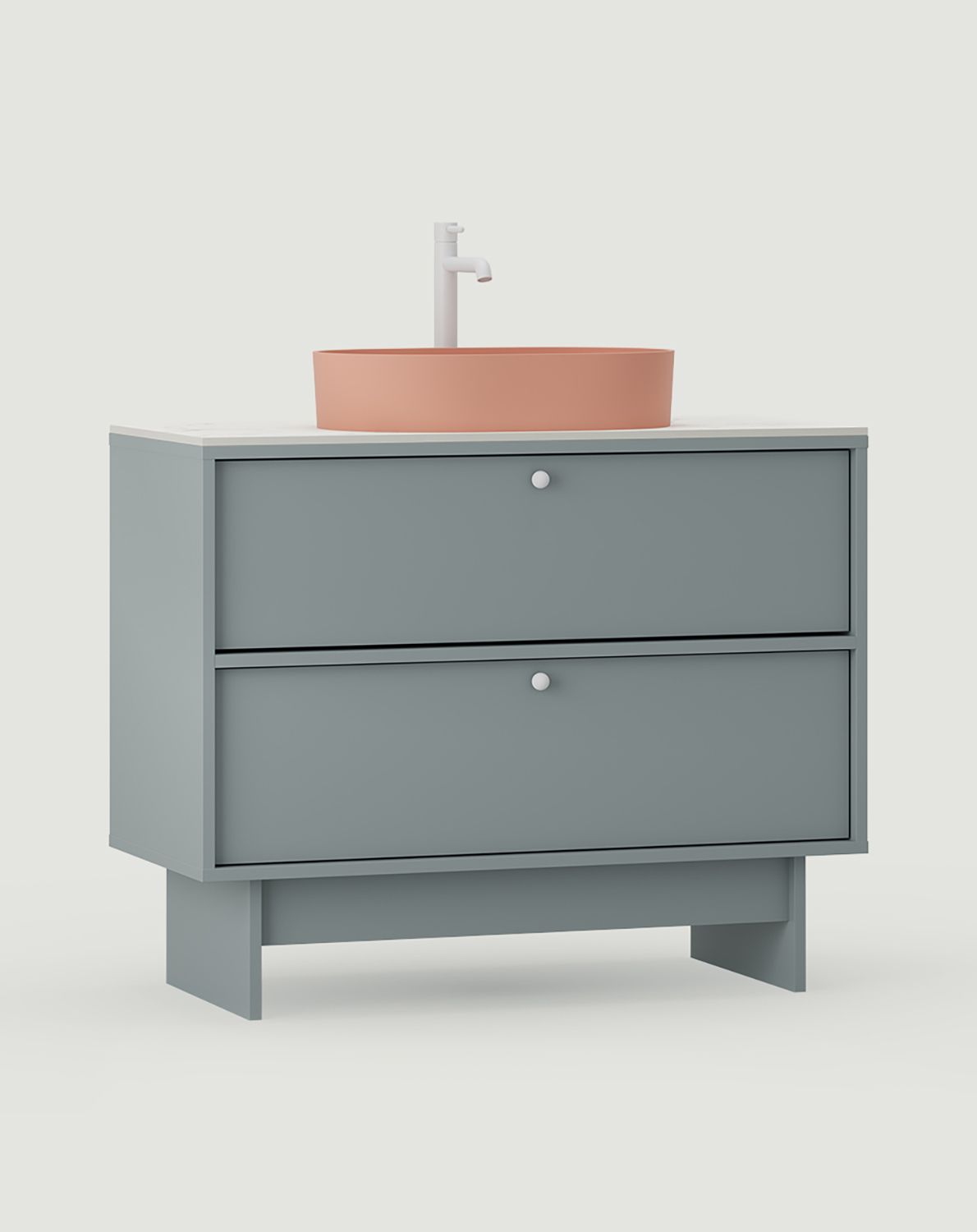 KABE-Schrank mit OMNIRES-Waschtisch KU02 im JAPANDI-Stil
Farbe: Twilight Blue
Griff: Weißer KD-Kugelgriff
Waschbecken: OVO M+ Koralle OMNIRES
Wasserhahn: Tall Y Weiß OMNIRES
Arbeitsplatte: White Crystal Sinter
                            