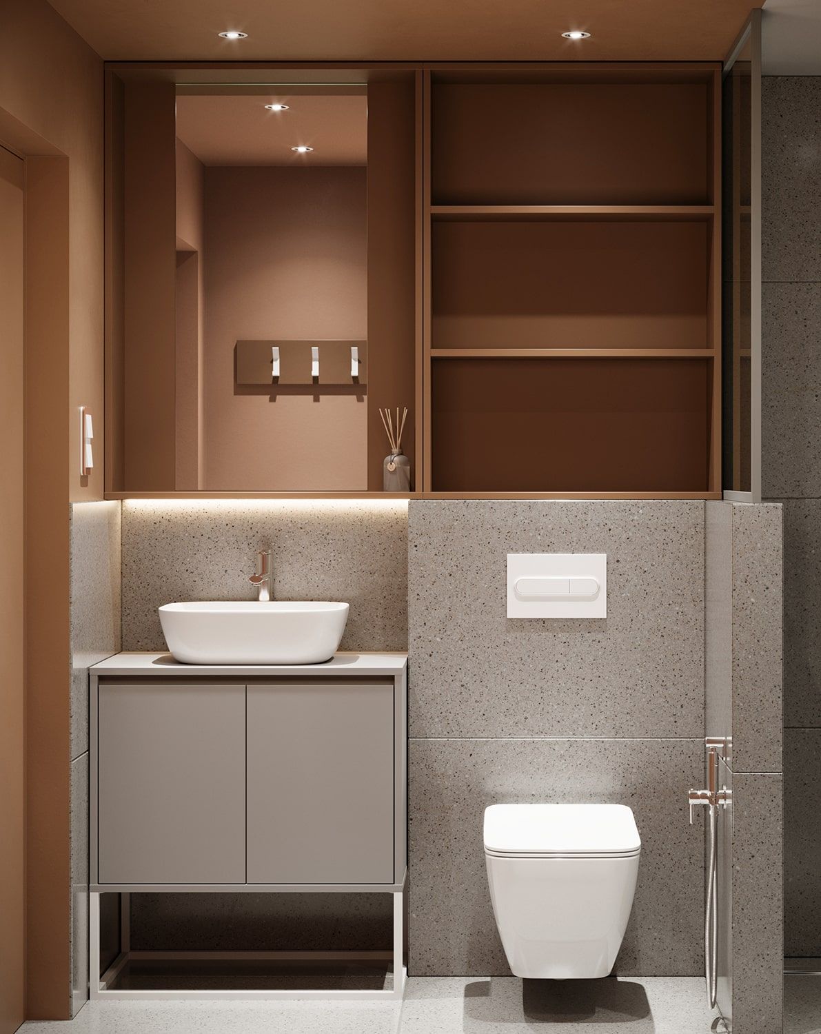 Badezimmer-Wandschrank WL02
Farbe: Sahara Deep