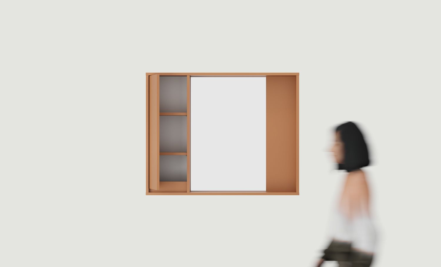 Badezimmer-Wandschrank mit Spiegel ODIS WOLL01
Farbe: Sahara Deep