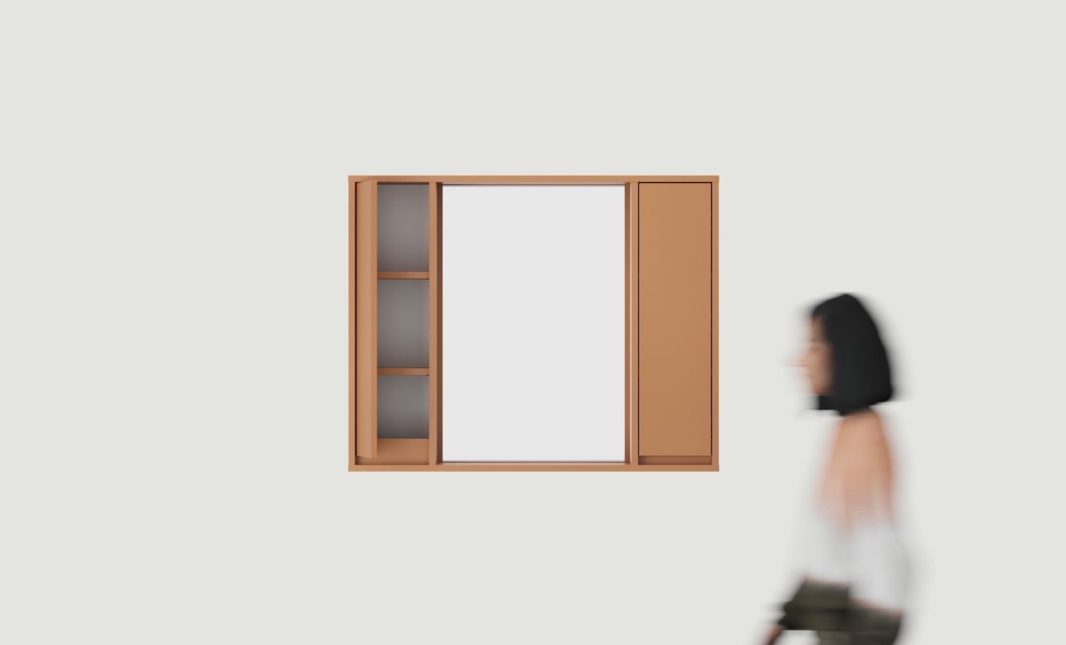 Badezimmer-Wandschrank mit Spiegel ODIS WOLL02
Farbe: Sahara Deep