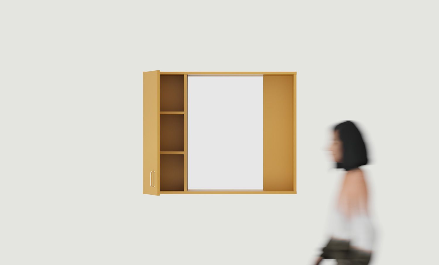 Badezimmer-Hängeschrank mit Spiegel und Front WLL01