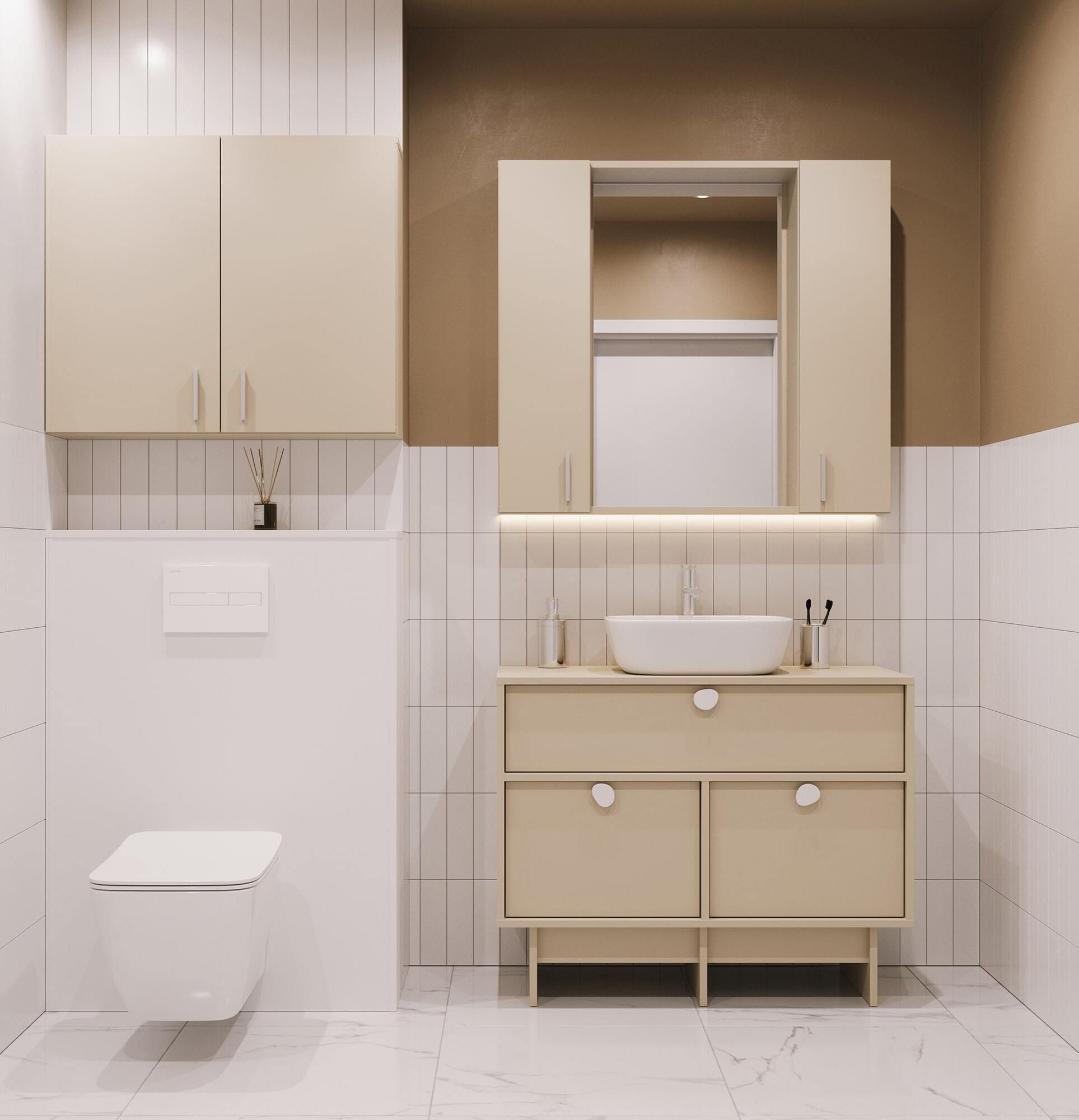 Badezimmer-Hängeschrank mit Spiegel WLL02