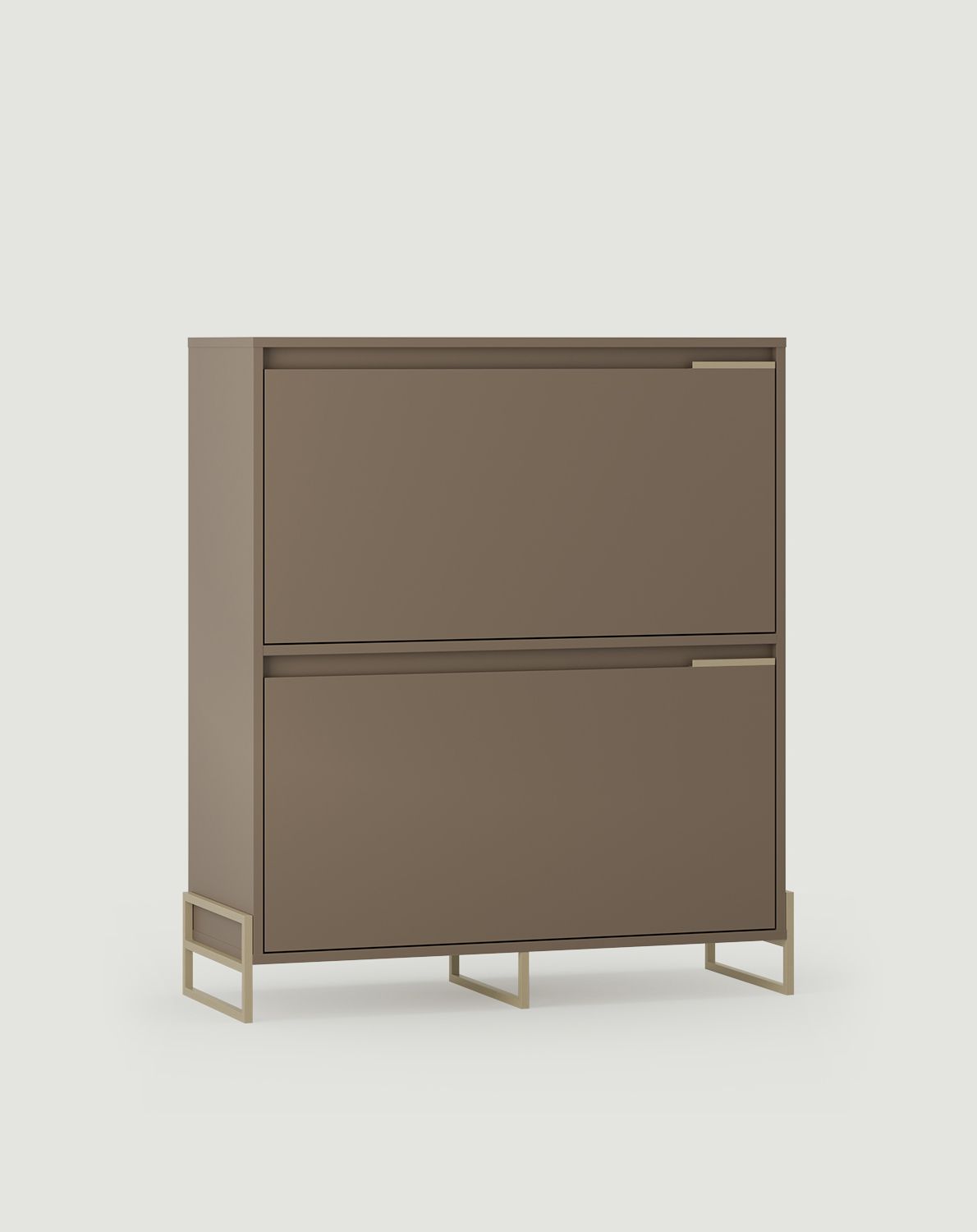 INEA DUO Schuhschrank ISD1
Farbe: Kaffeebraun
Farbe der Beine und Griffe: Stahl Inea Cappuccino