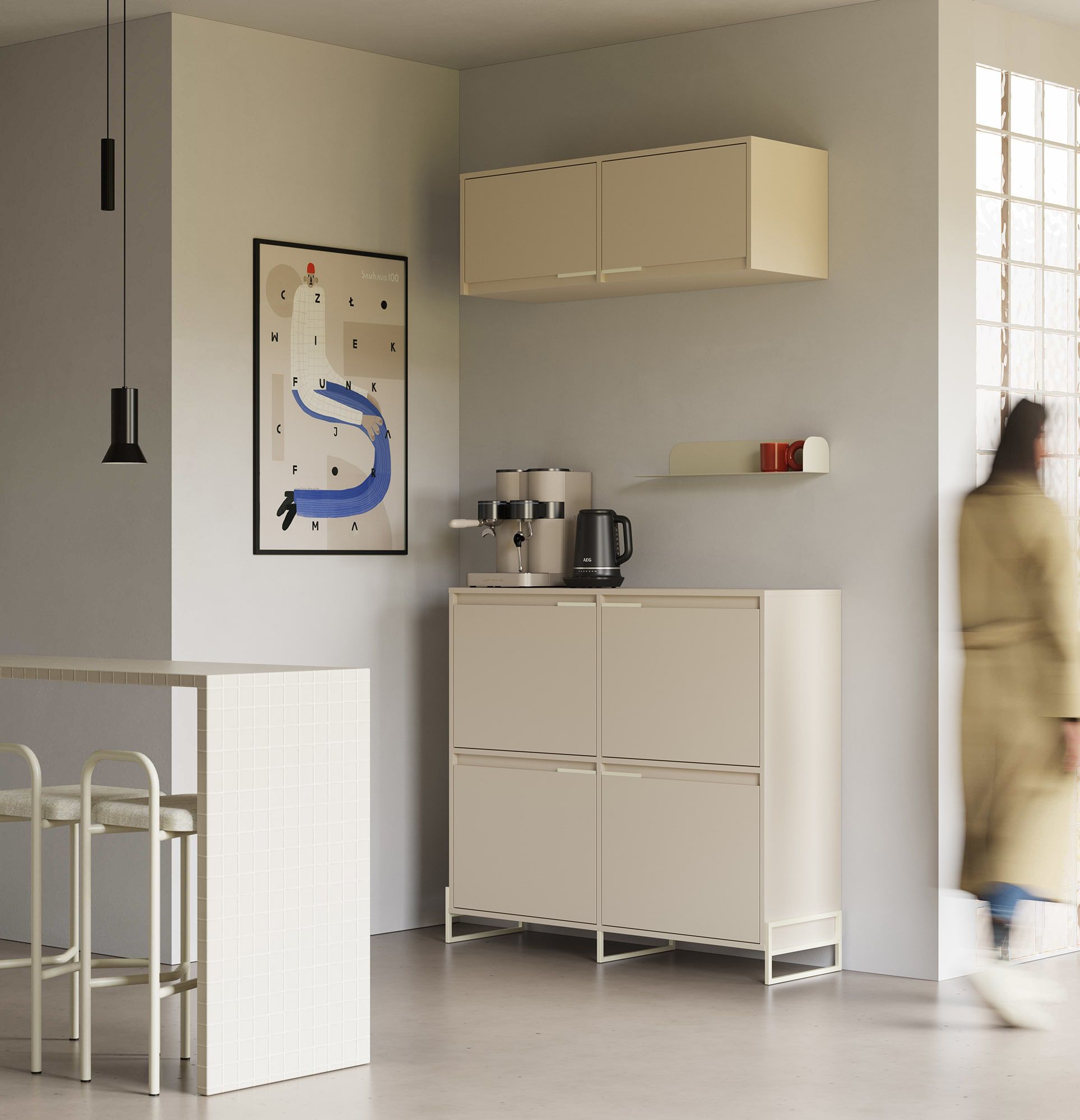 INEA DUO Schuhschrank ISD2
Farbe: Champagner Beige
Farbe der Beine und Griffe: Stahl Inea Milky Way