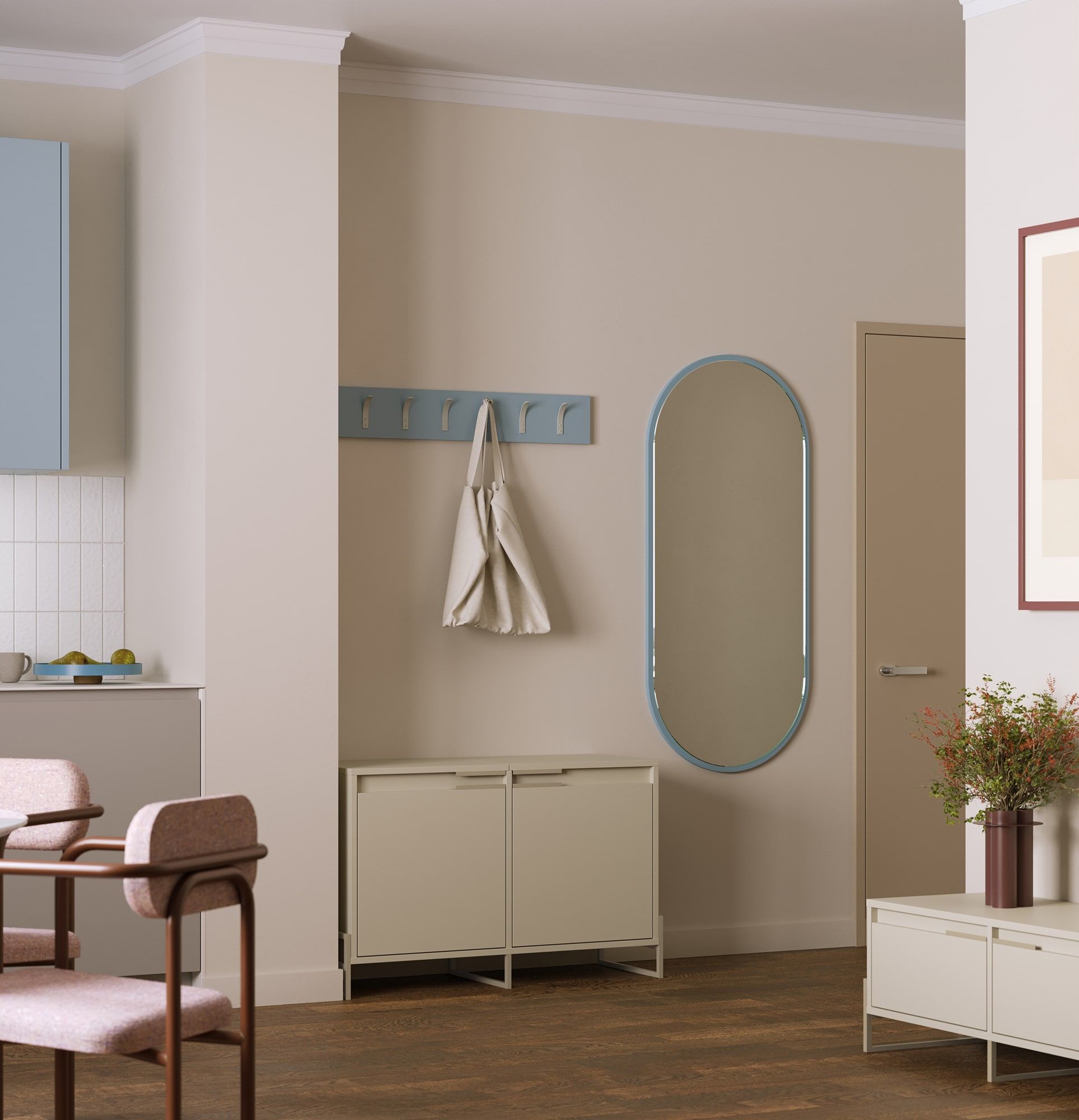 INEA Schuhschrank ISB2
Farbe: Milky Way
Farbe der Beine und Griffe: Stahl Inea Cappuccino