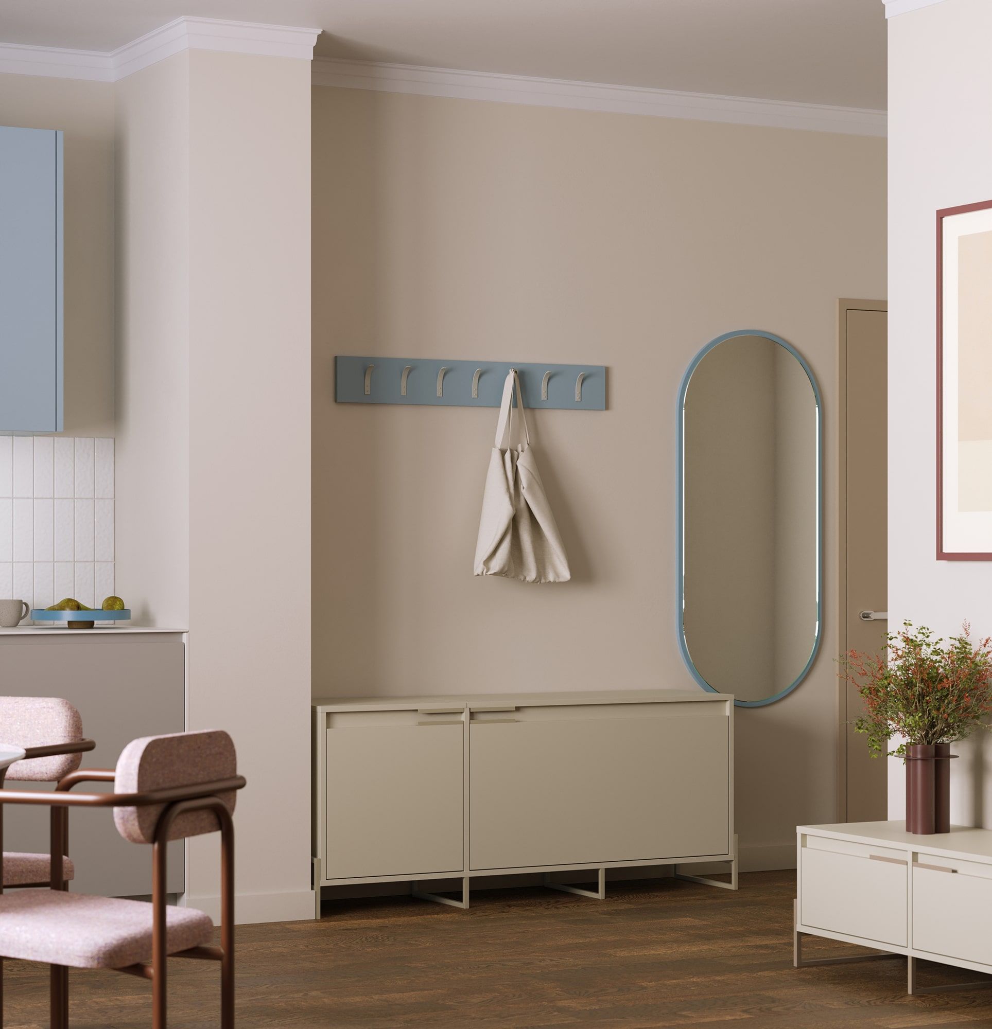 INEA Schuhschrank ISB4
Farbe: Milky Way
Farbe der Beine und Griffe: Stahl Inea Cappuccino