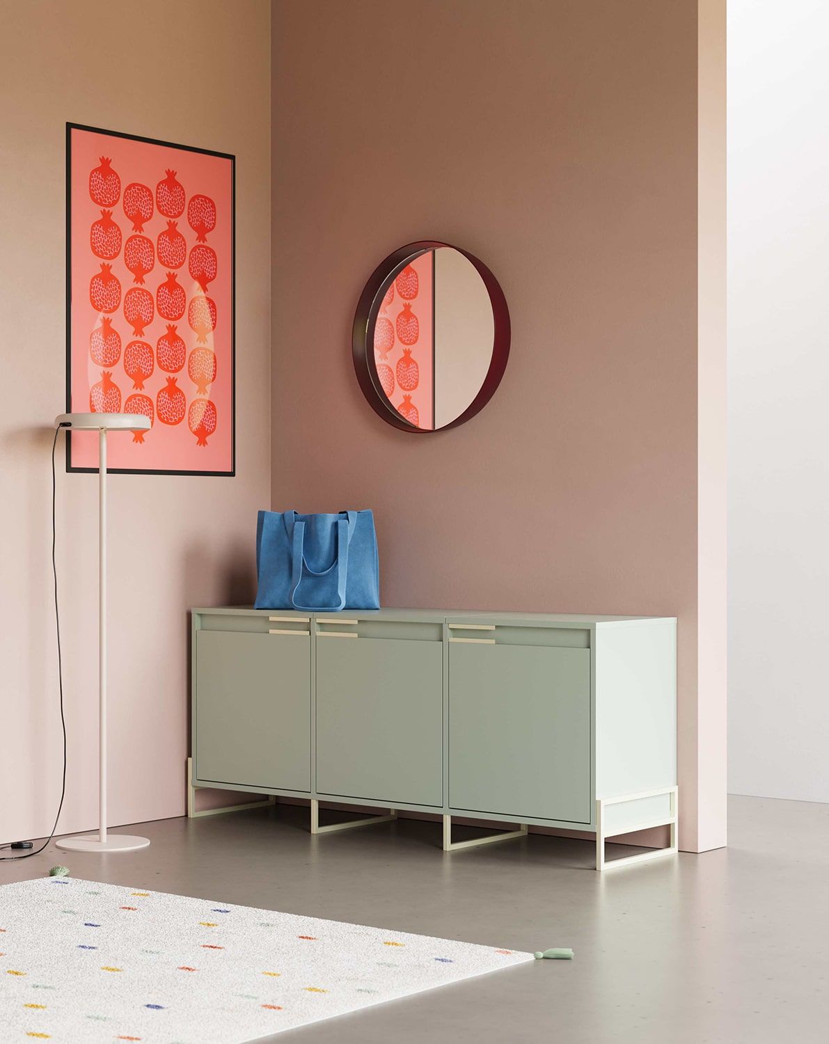INEA Schuhschrank ISB6
Farbe: Milk Pistachio
Farbe der Beine und Griffe: Stahl Inea Milky Way