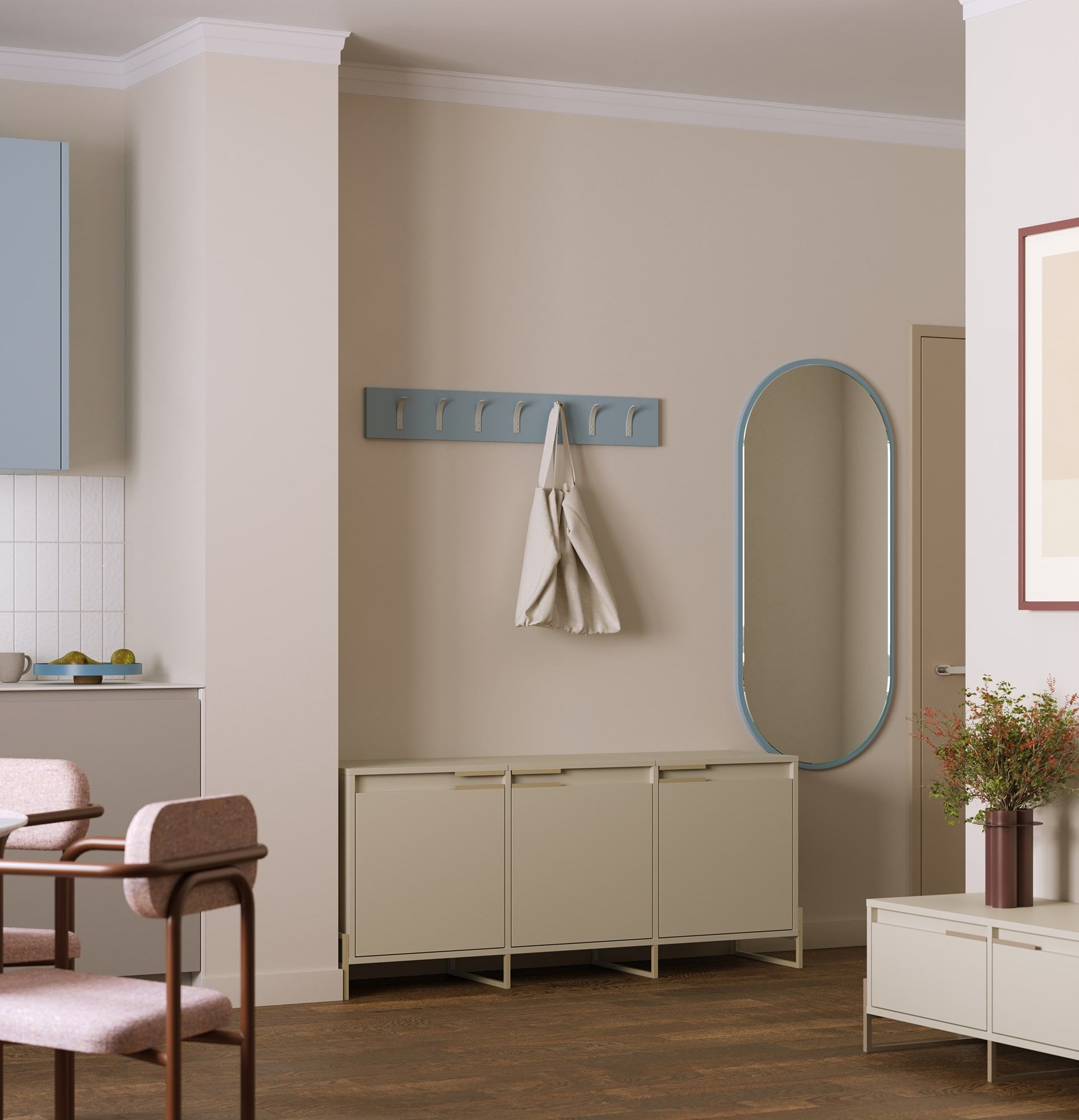 INEA Schuhschrank ISB6
Farbe: Milky Way
Farbe der Beine und Griffe: Stahl Inea Cappuccino