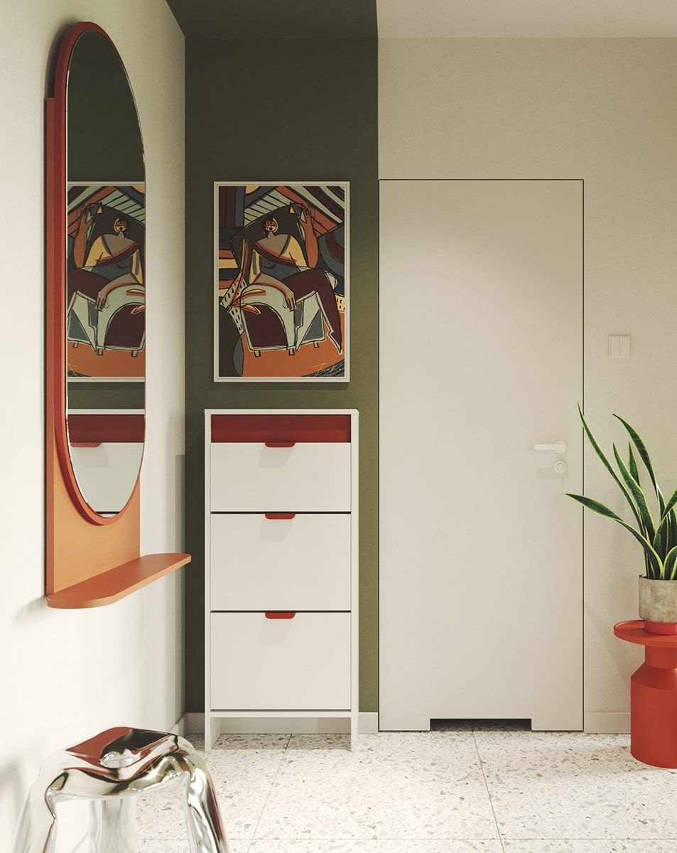 LAYERS Klapp-Schuhschrank LAY19
Farbe: Porzellanweiß
Frontfarbe: Fire Terracotta
Griff: Griff LAYERS 110 Fire Terracotta