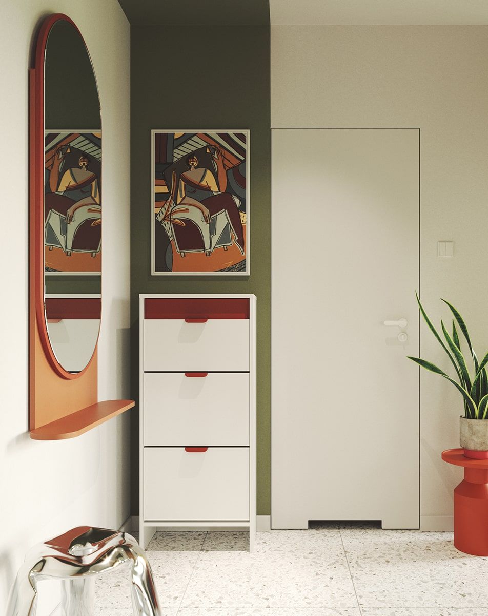 LAYERS Klapp-Schuhschrank LAY20
Farbe: Porzellanweiß
Frontfarbe: Fire Terracotta
Griff: Griff LAYERS 110 Fire Terracotta
