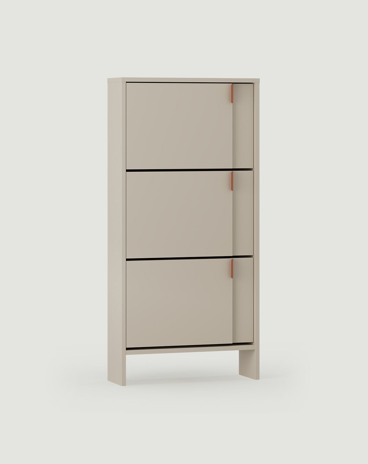 LAYERS LAY34 Klapp-Schuhschrank
Farbe: Champagnerbeige
Farbe der zweiten Schicht der Front: Champagne Beige
Griff: LAYERS Griff 110 Sahara Deep