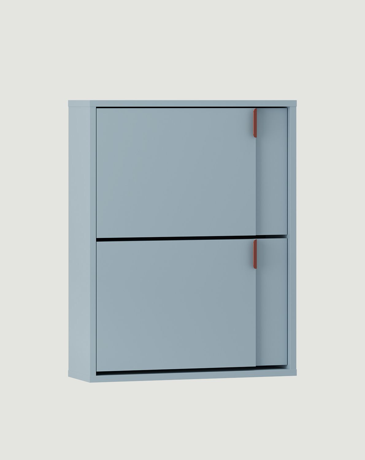 Hängeschuhschrank LAYERS LAY36
Farbe: Taubenblau
Farbe der Front der zweiten Schicht: Taubenblau
Griff: Griff LAYERS 110 Fiery Terracotta
