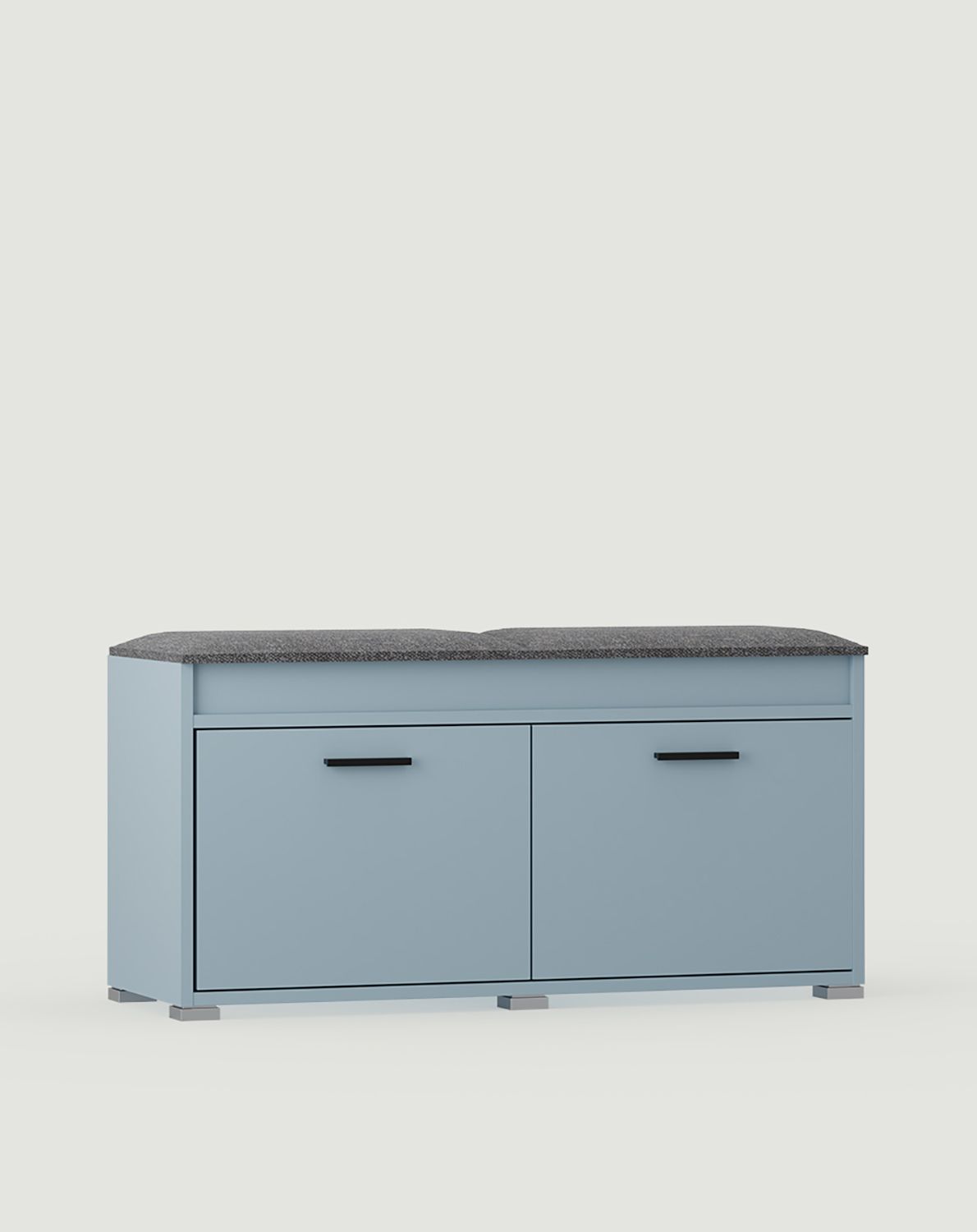 Schuhschrank SBC1 mit Sitz
Farbe: Taubenblau
Sitz: Moos 03
Griff: DAG Handle Black Slatted DCZ