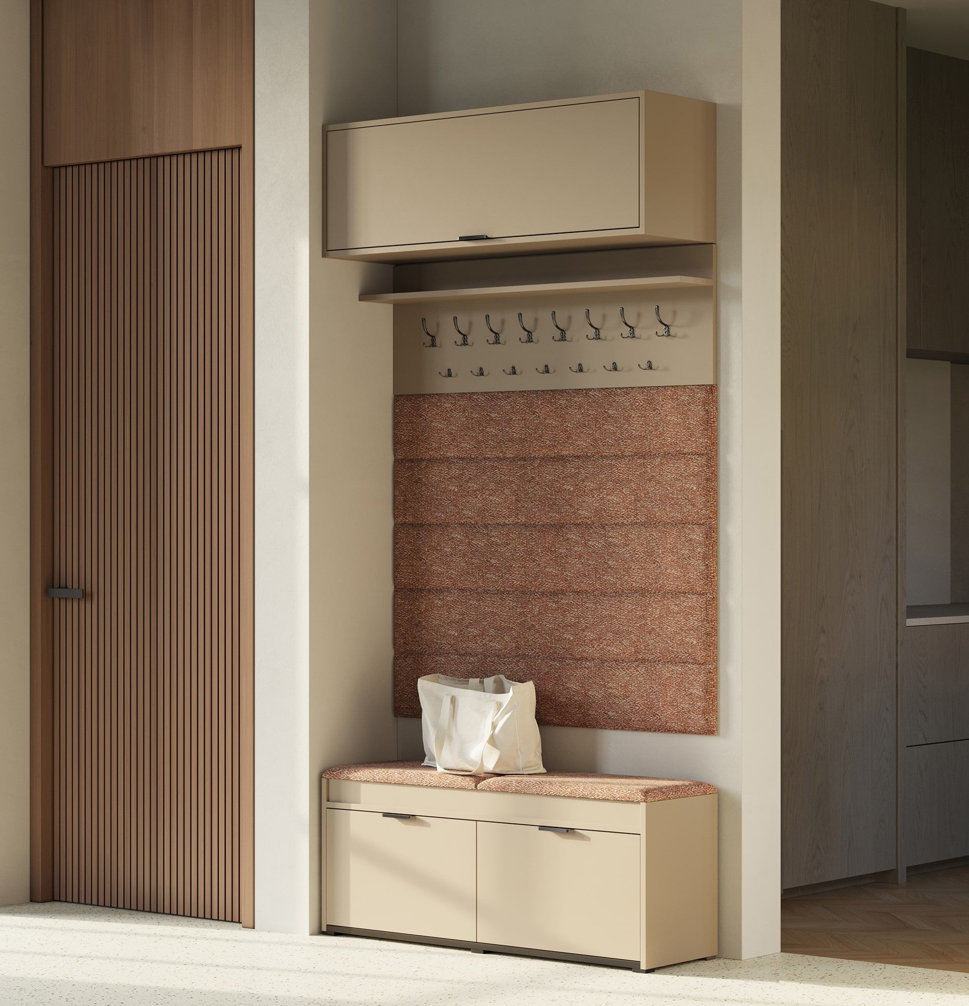 Schuhschrank SBC2 mit Sitz
Farbe: Cappuccino
Sitz: Terra 04
Griff: LING Black Edge KLCZ Griff