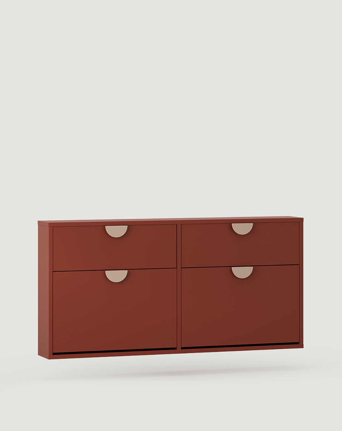 SBK3W Hängeschuhschrank
Farbe: Feuriges Terrakotta
Griff: RIND Holzgriff Beige