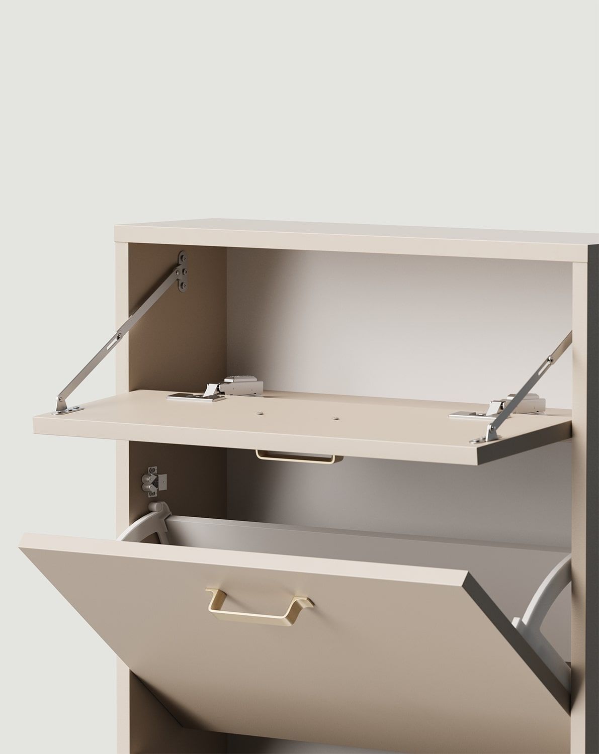SBK4 Hängeschuhschrank
Farbe: Woolly Cashmere
Griff: JORD Gold JZ Griff