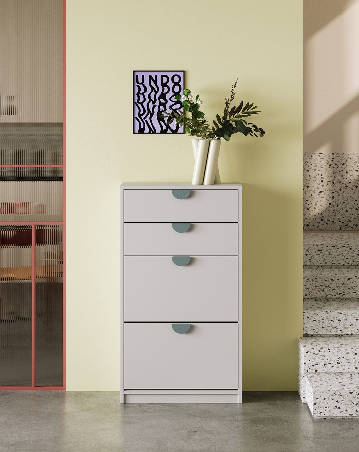 SBK5CS Standschuhschrank
Farbe: Silent Grey
Griff: RIND Holzgriff aus Esche