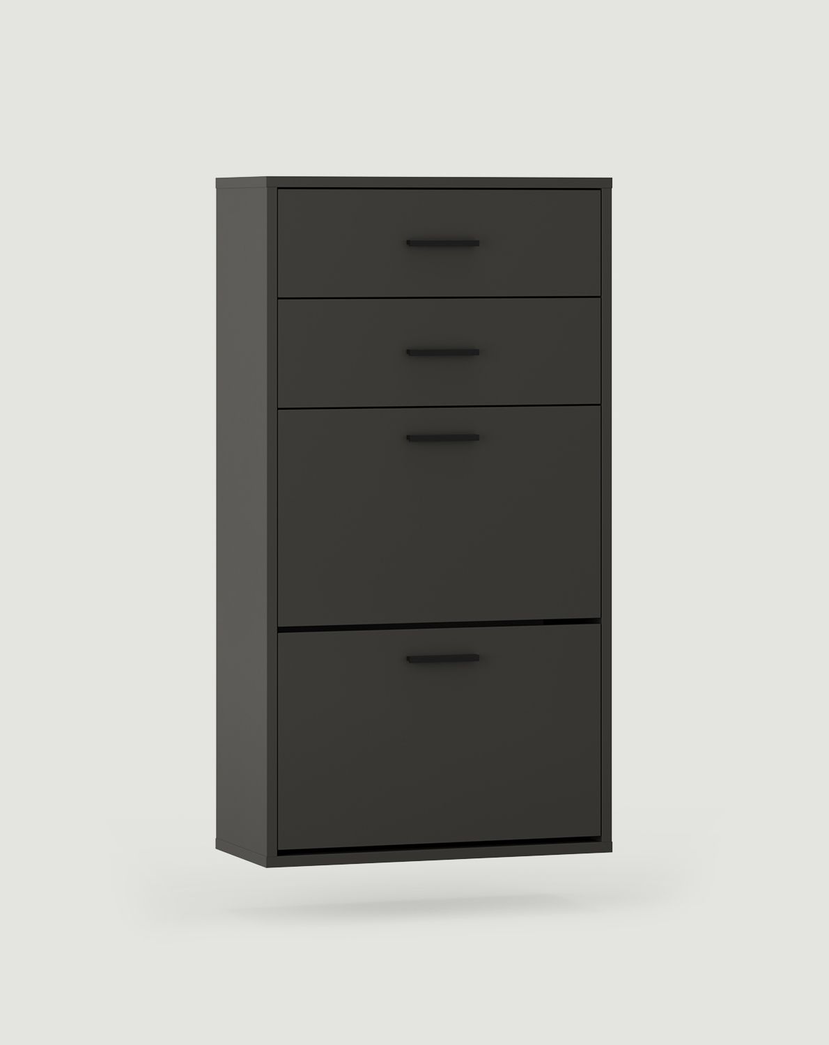 SBK5S Wandschuhschrank
Farbe: Deep Basalt
Griff: DAG-Griff Schwarzer Lattenrost DCZ