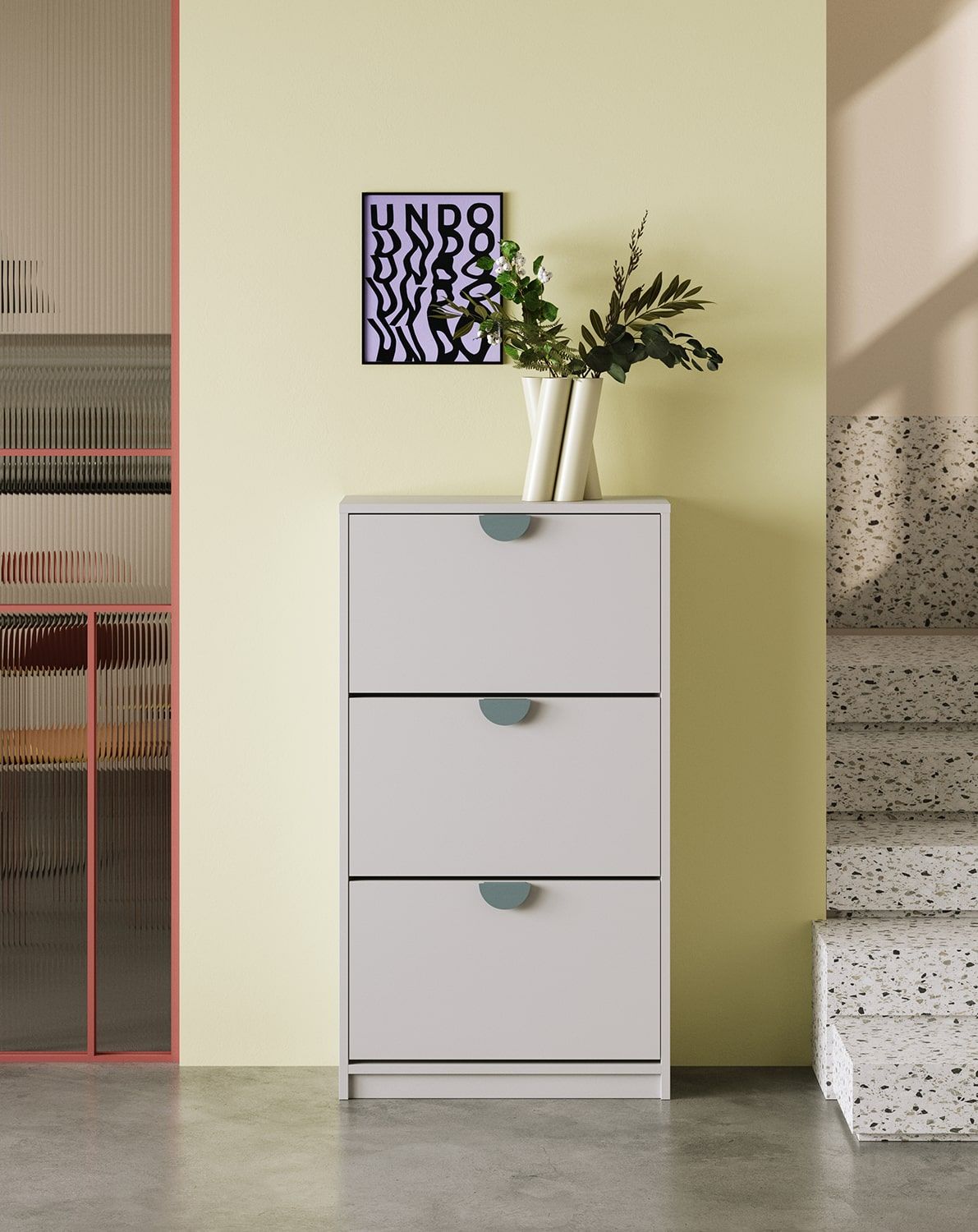 SBK6CD Standschuhschrank
Farbe: Silent Grey
Griff: RIND Holzgriff aus Esche