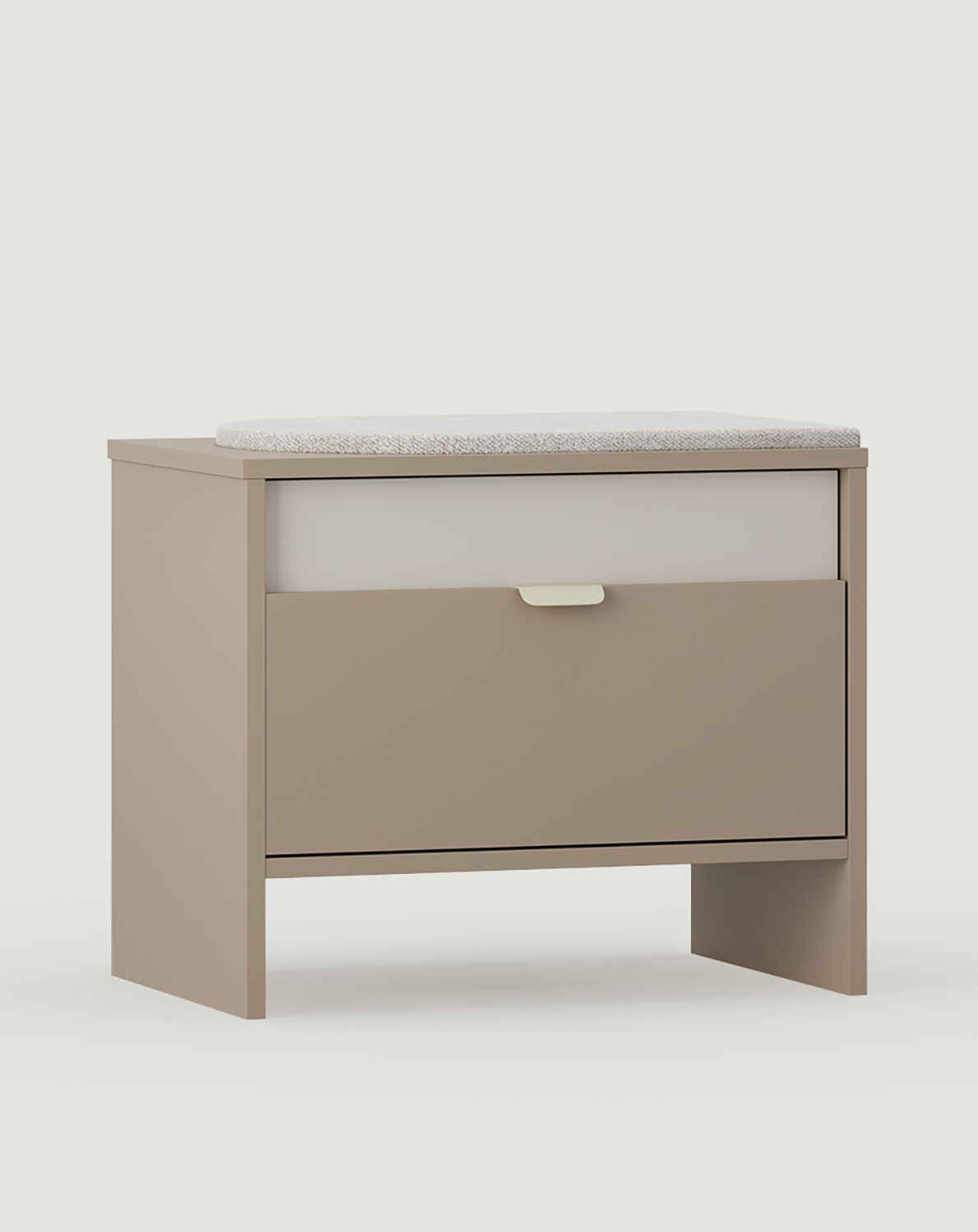 Schuhschrank mit Sitz LAYERS LAY14
Farbe: Ash Clay
Farbe der zweiten Frontschicht: Milky Way
Sitz: Moos 02
Griff: LAYERS 110 Milky Way
                            