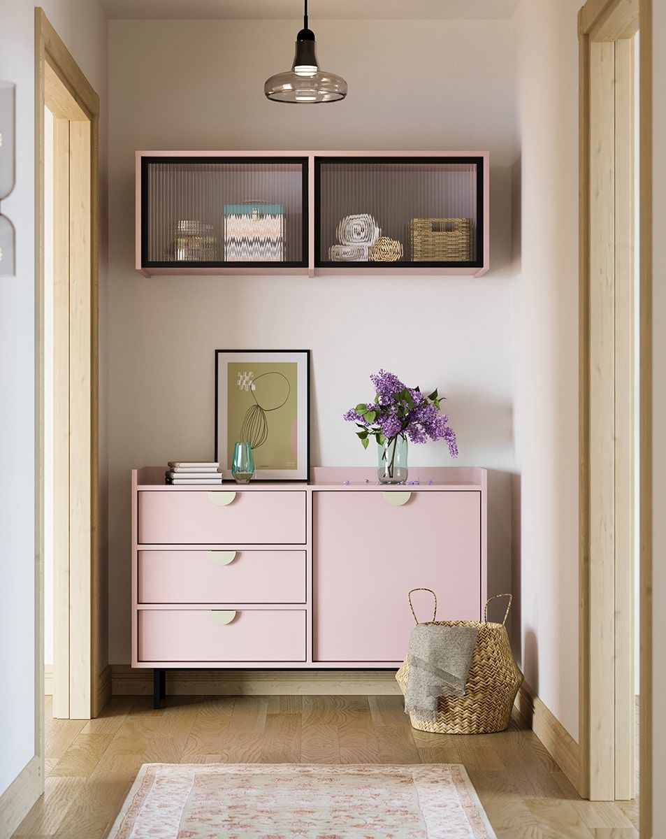 Glasierter Erweiterungsschrank SIGI RPWS2
Farbe: Altrosa
Glas: Geriffeltes Ornamentglas