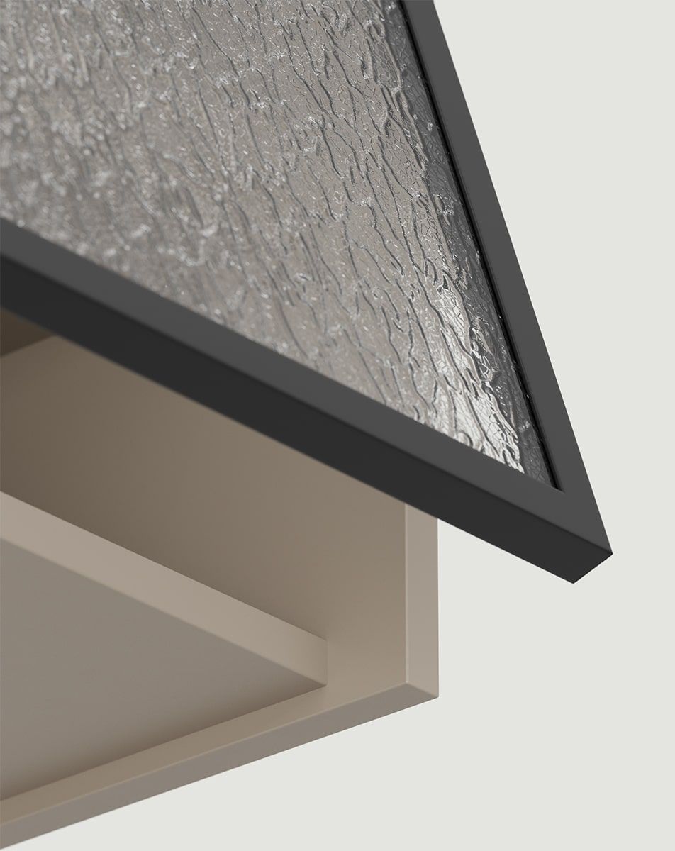 Glasierter Aufsatzschrank SIGI RPWS3
Farbe: Esche Weiß Lehm
Glas: Flumen Ornamentglas
                            