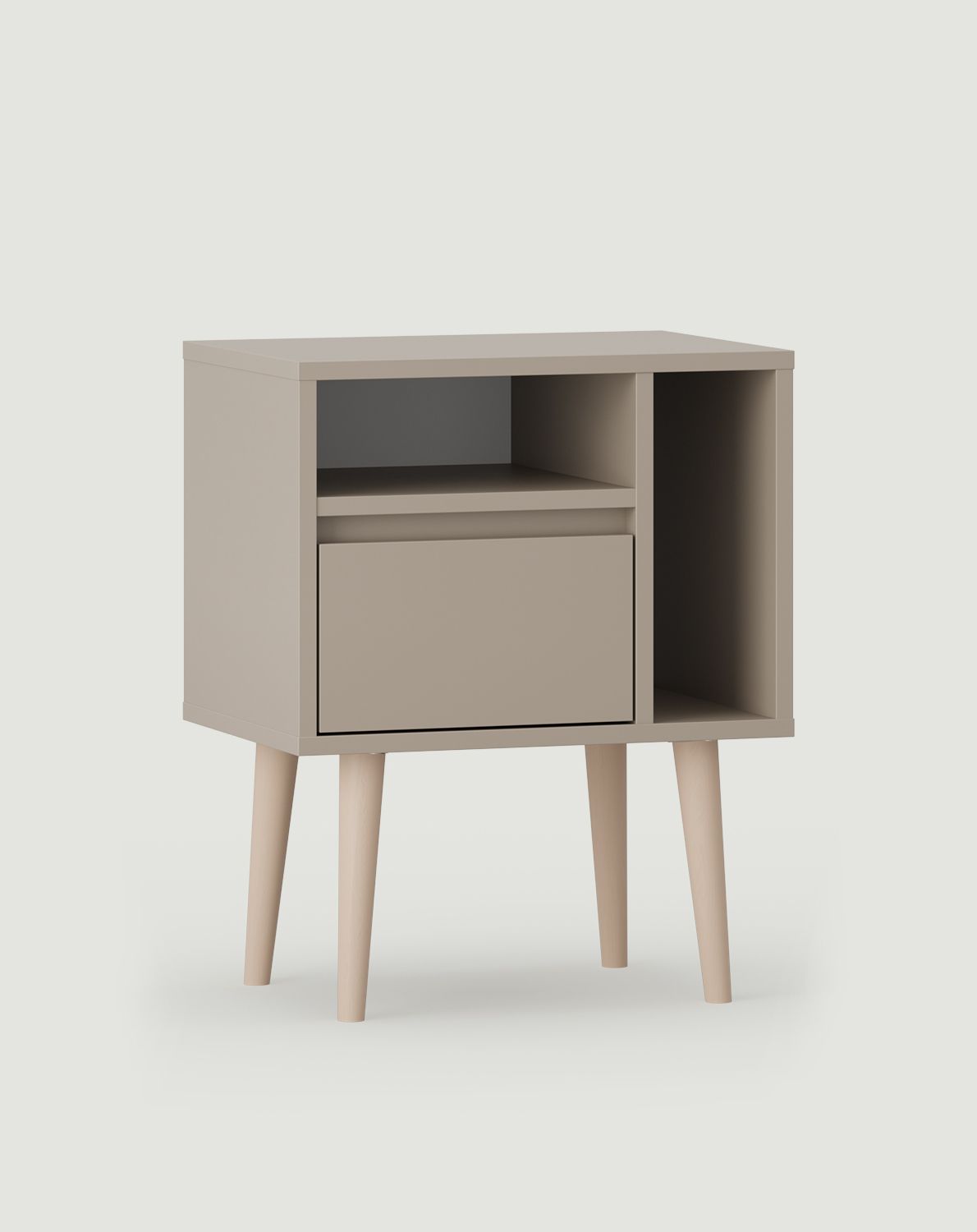 Nachttisch FENRIS SNF06
Farbe: Esche Lehm
Beine: Buche Walnuss Beige